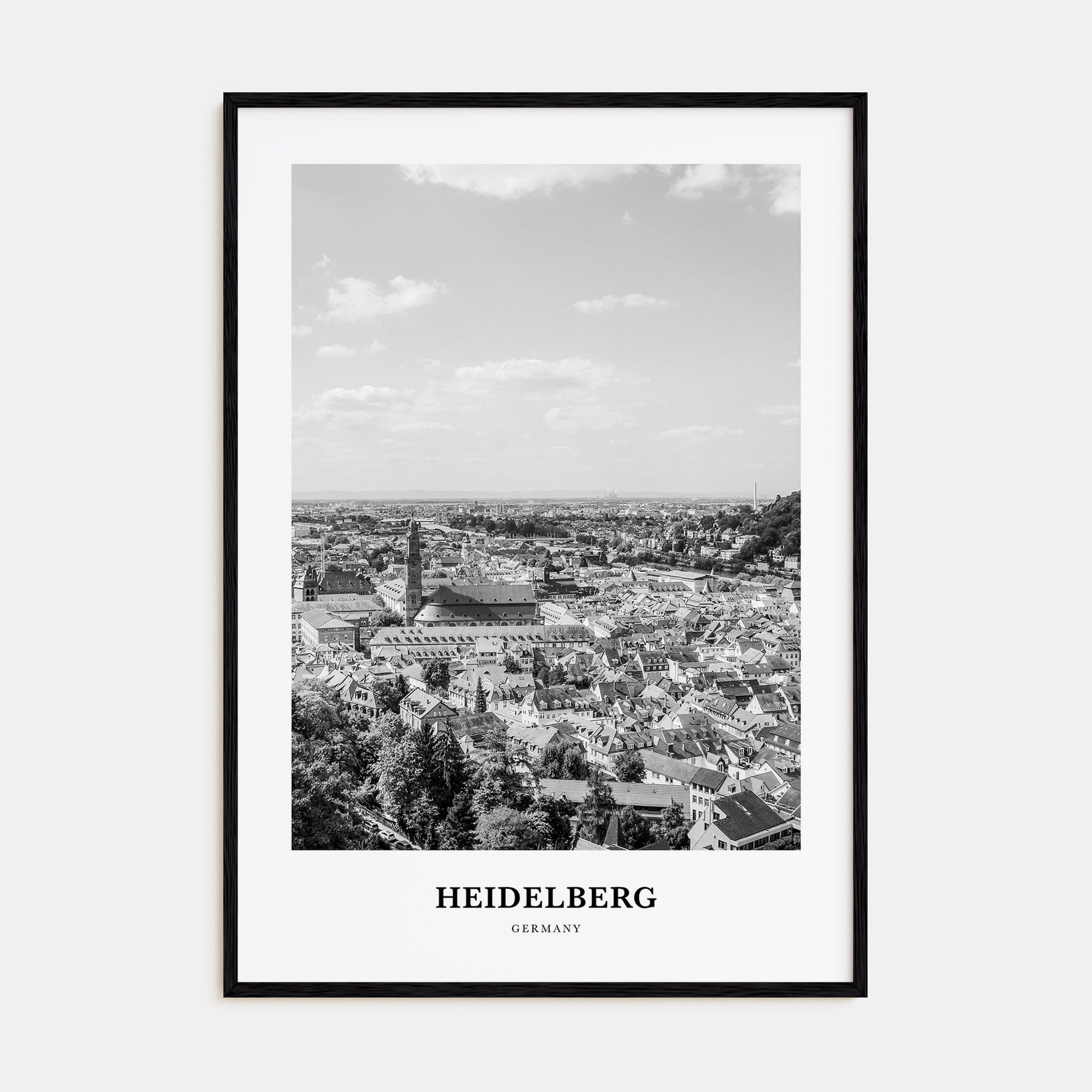 Heidelberg Portrait B&W Poster