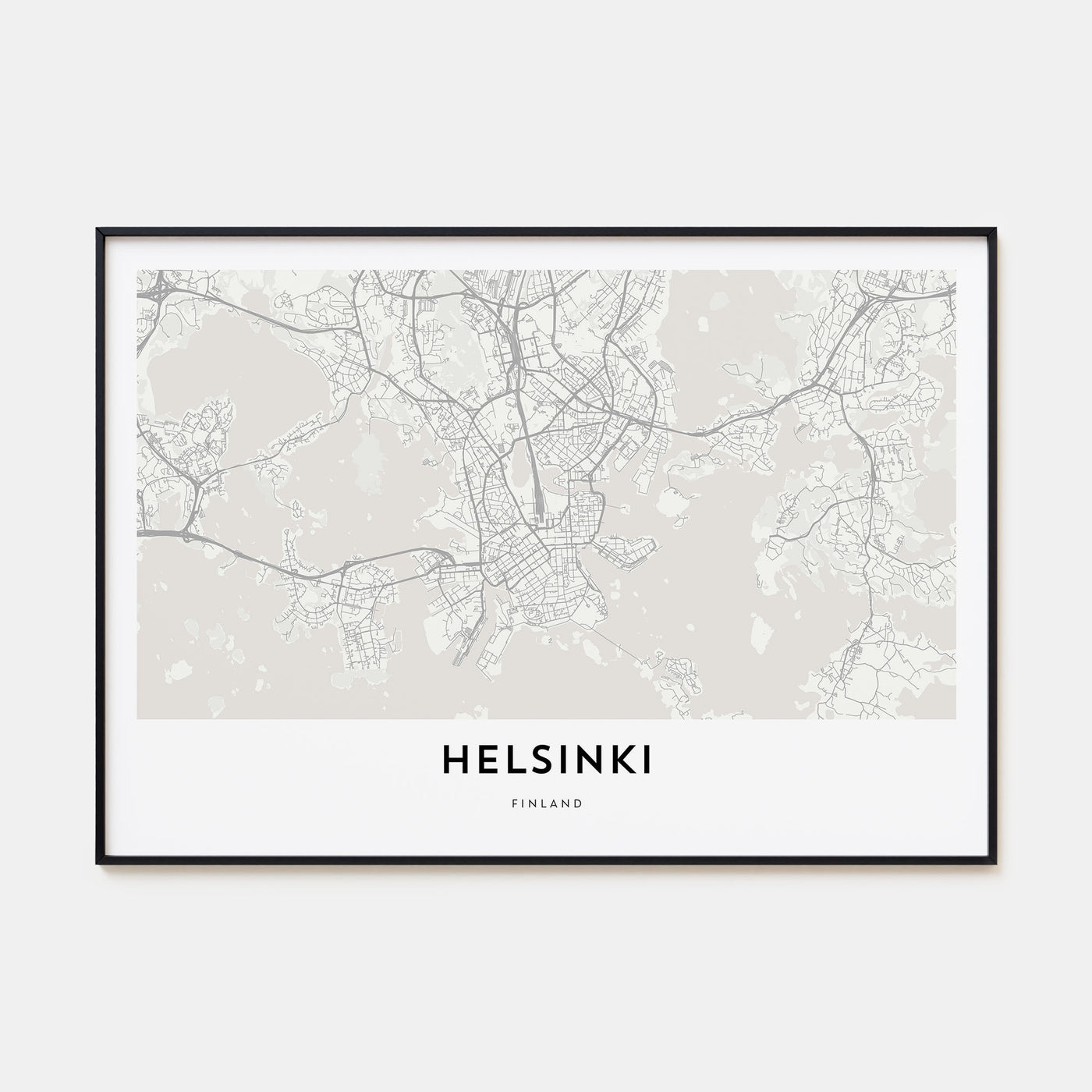 Helsinki Map Landscape Poster