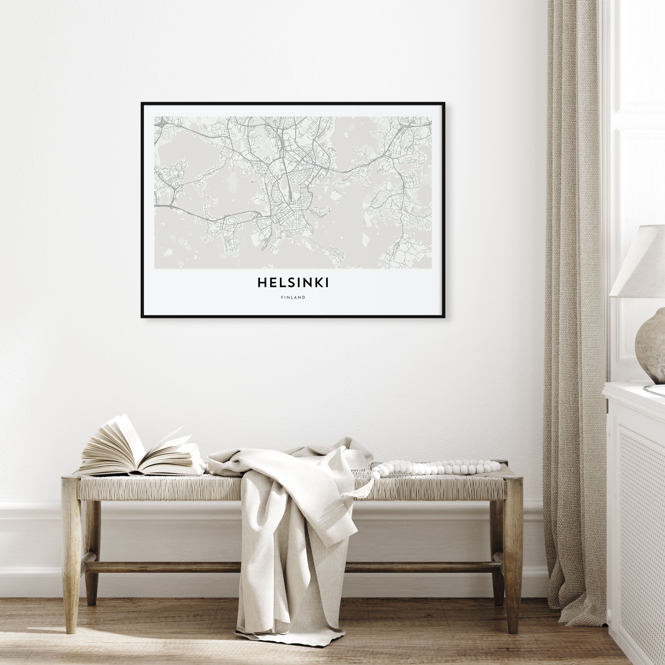 Helsinki Map Landscape Poster