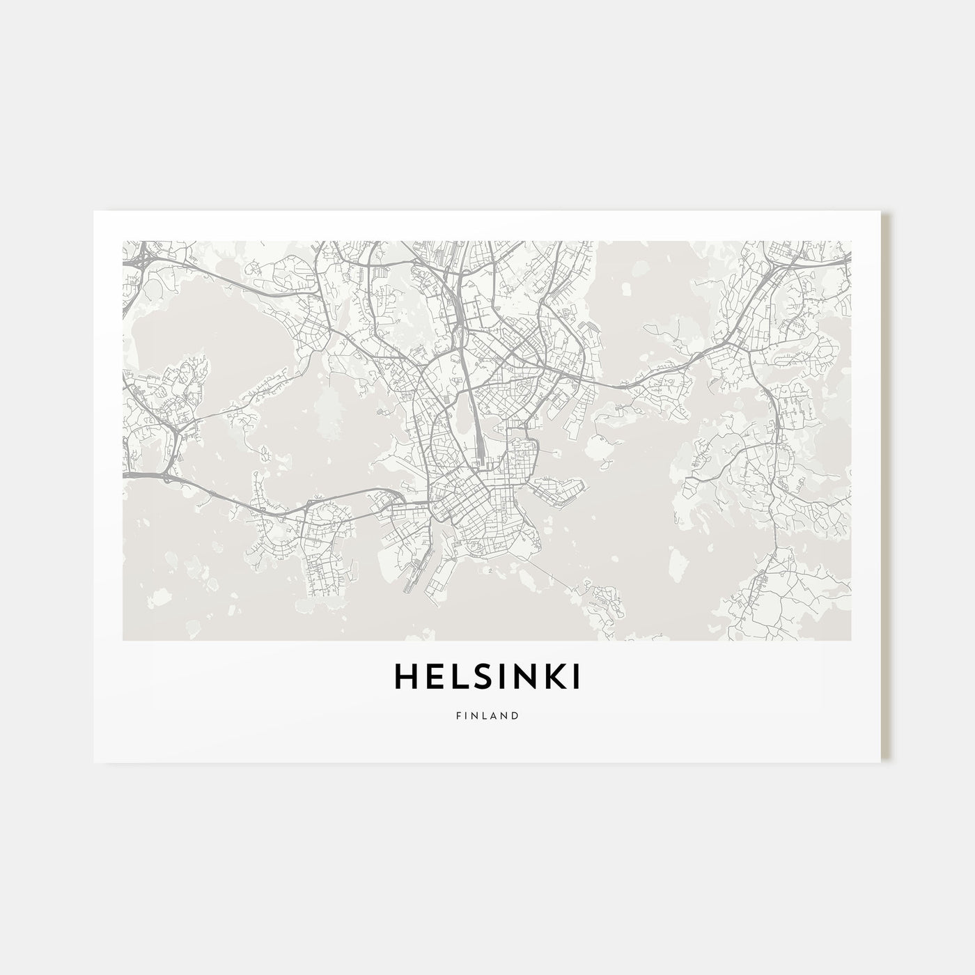 Helsinki Map Landscape Poster