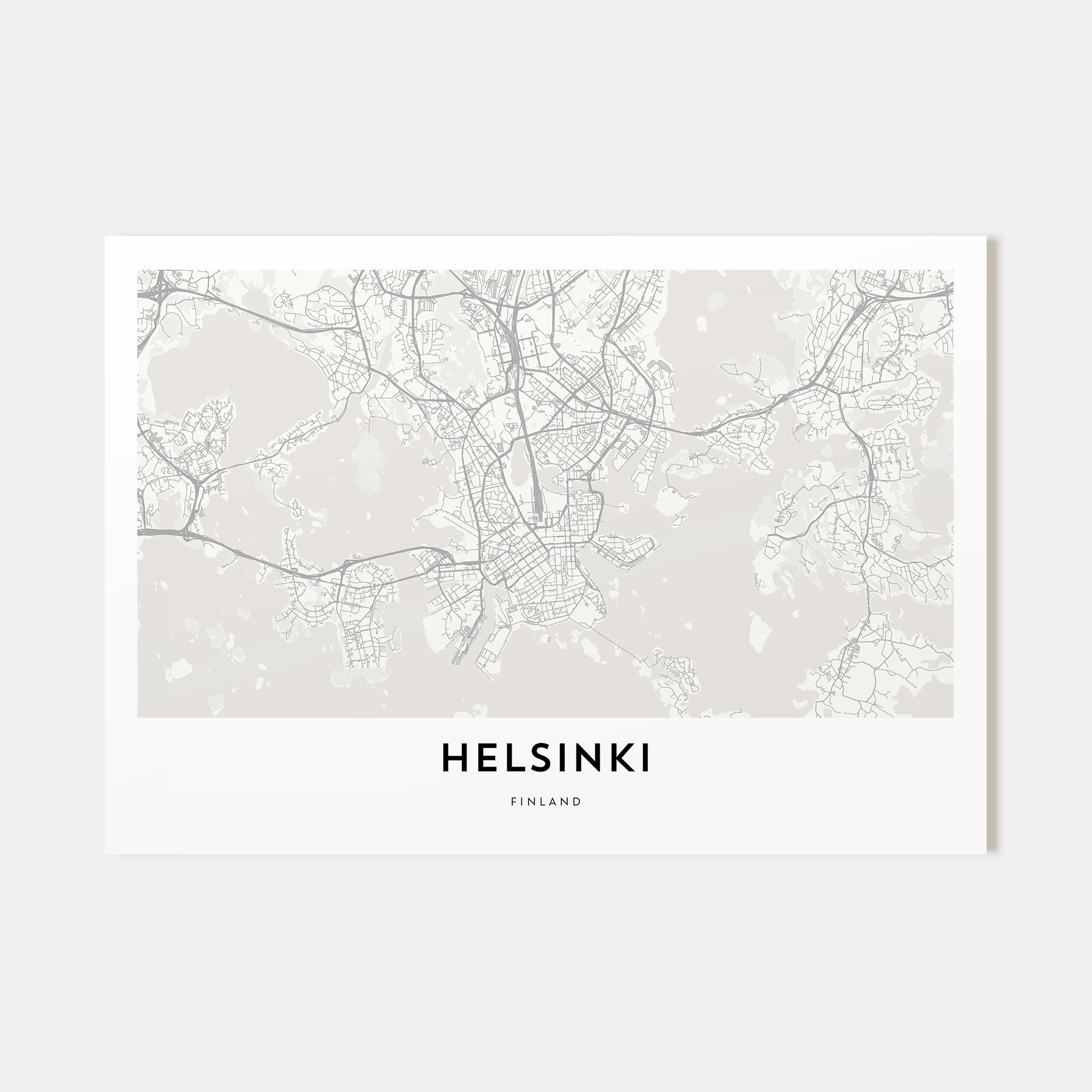 Helsinki Map Landscape Poster
