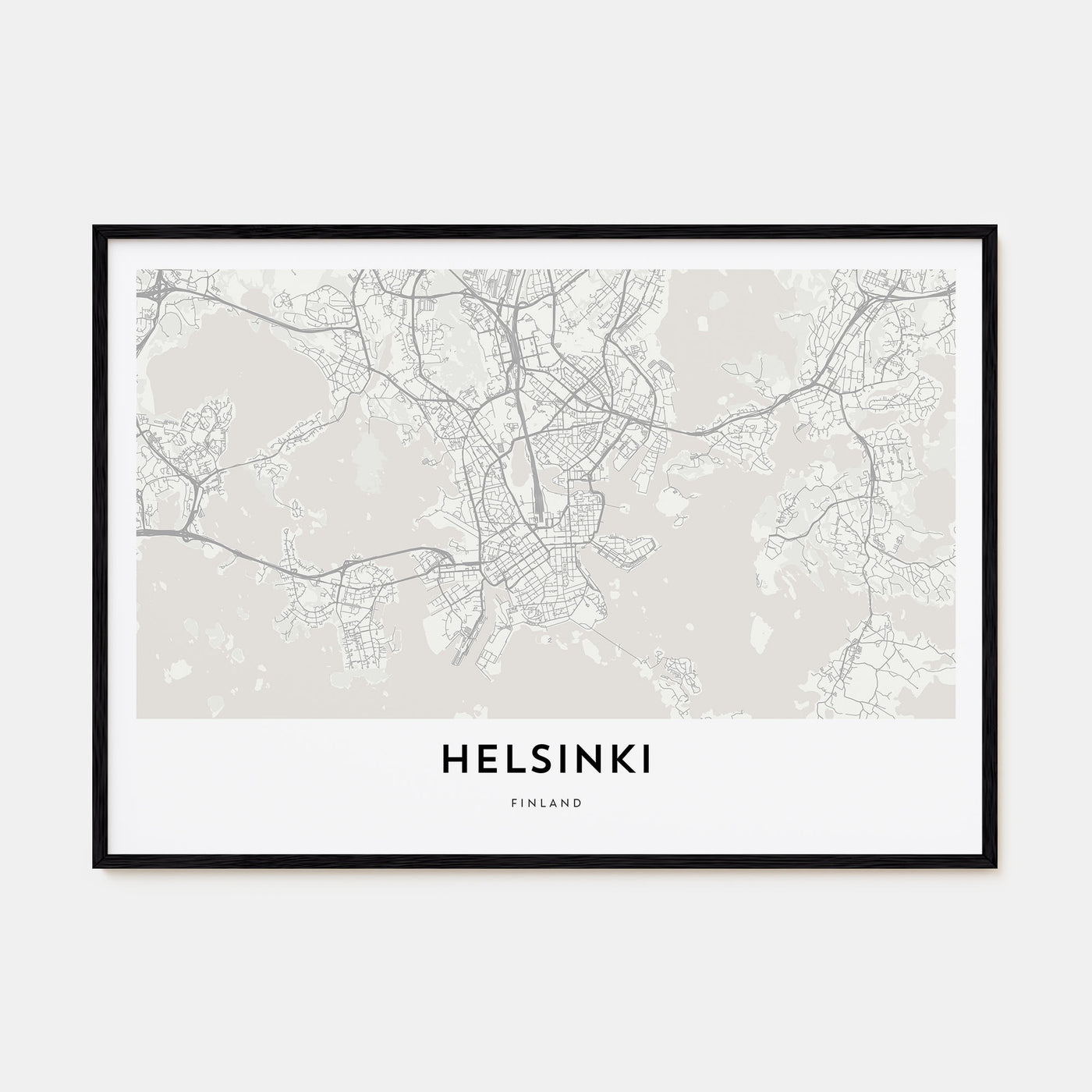 Helsinki Map Landscape Poster