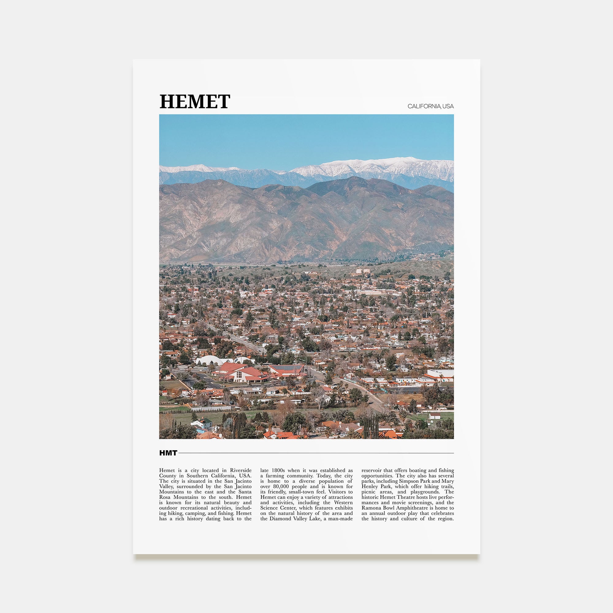 Hemet Travel Color Poster