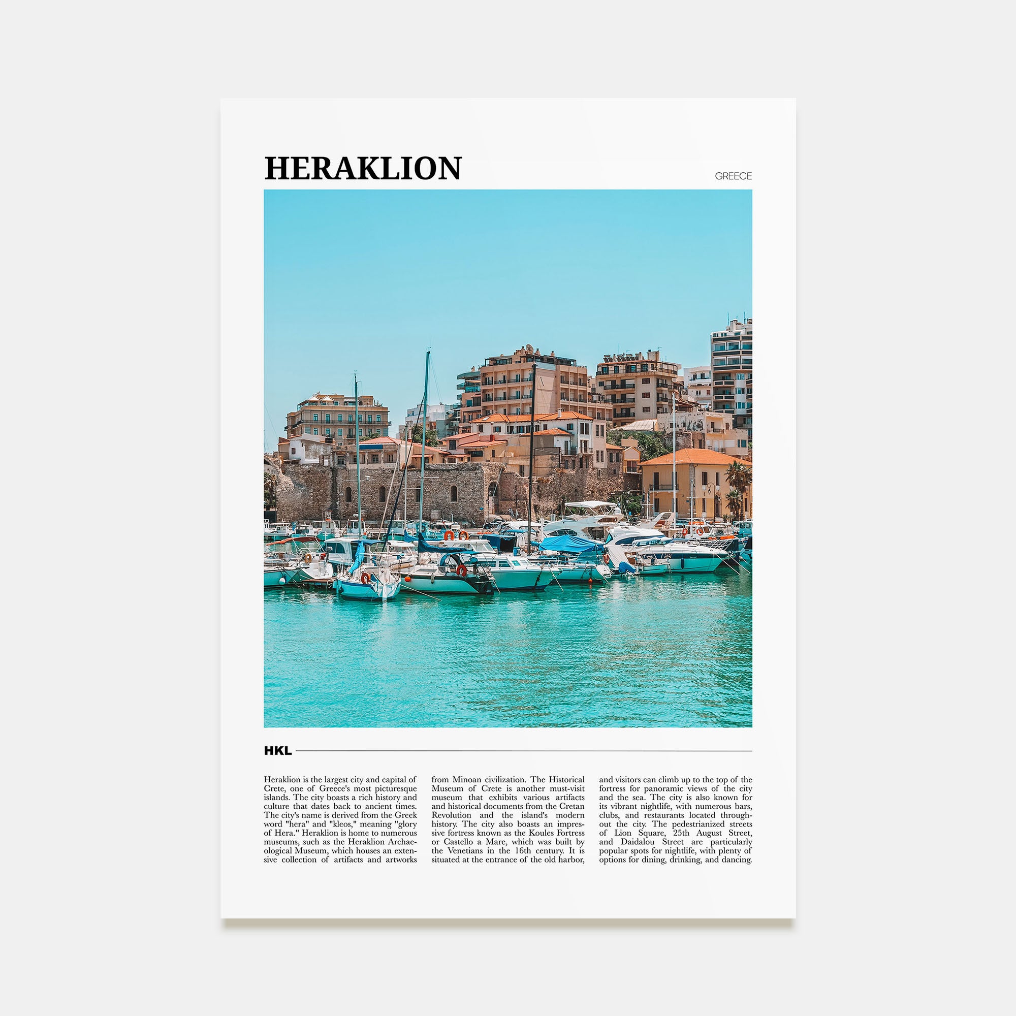 Heraklion Travel Color Poster