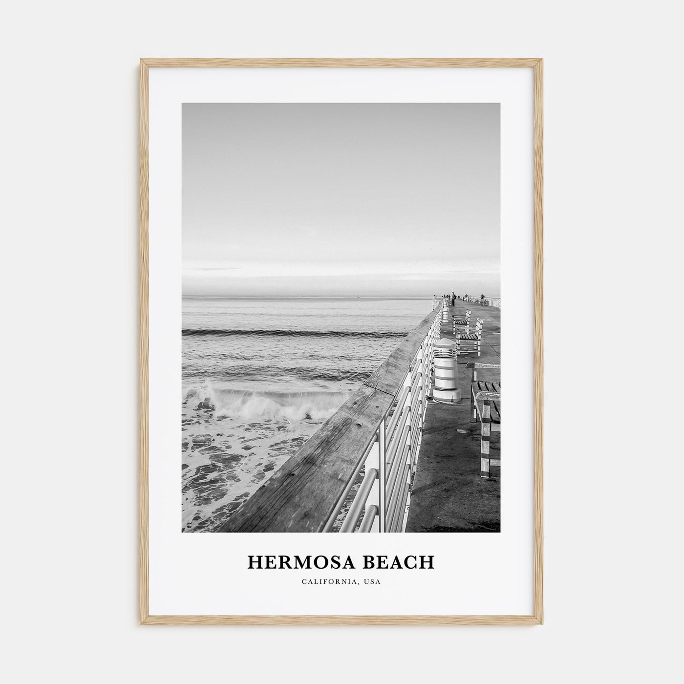 Hermosa Beach Portrait B&W No 2 Poster