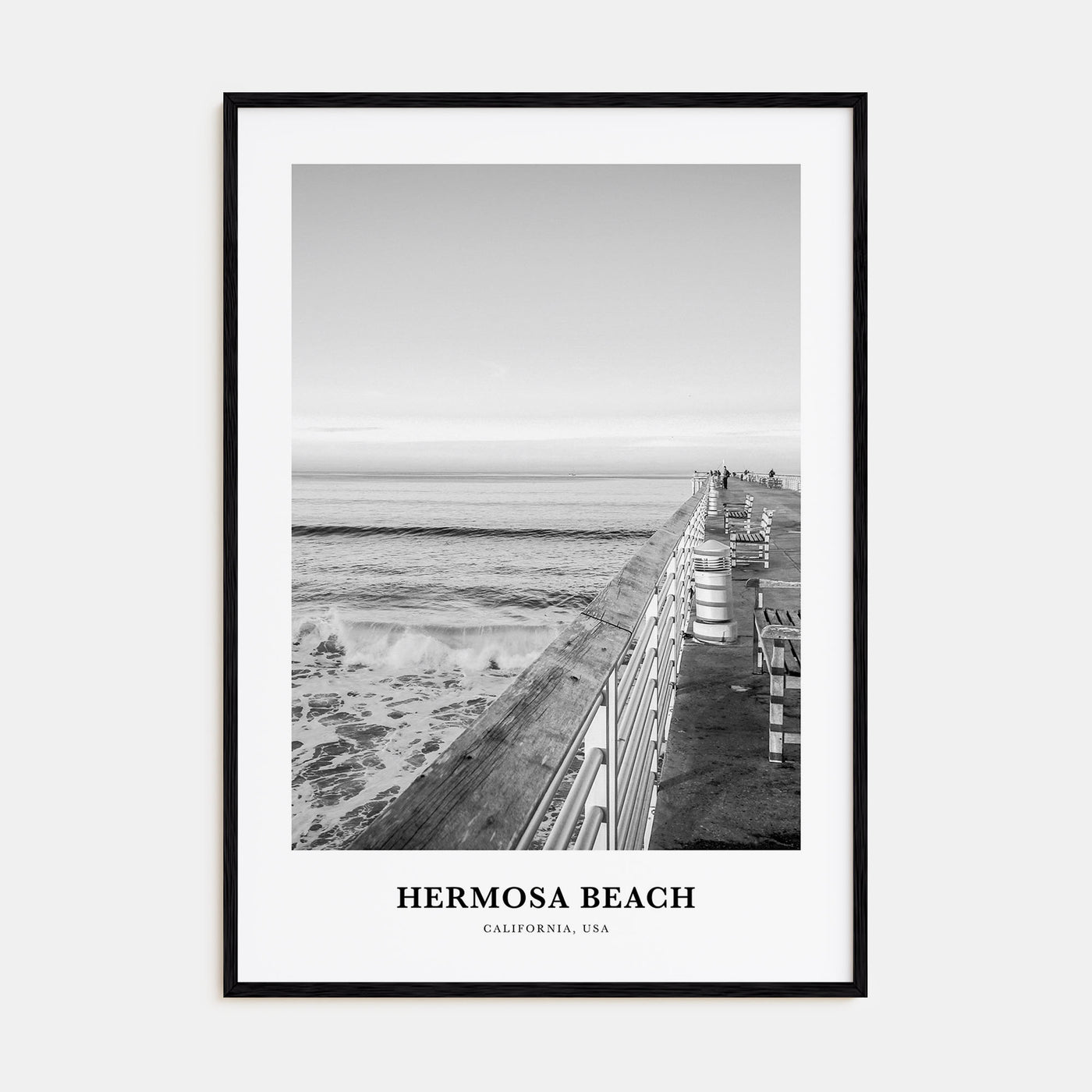 Hermosa Beach Portrait B&W No 2 Poster
