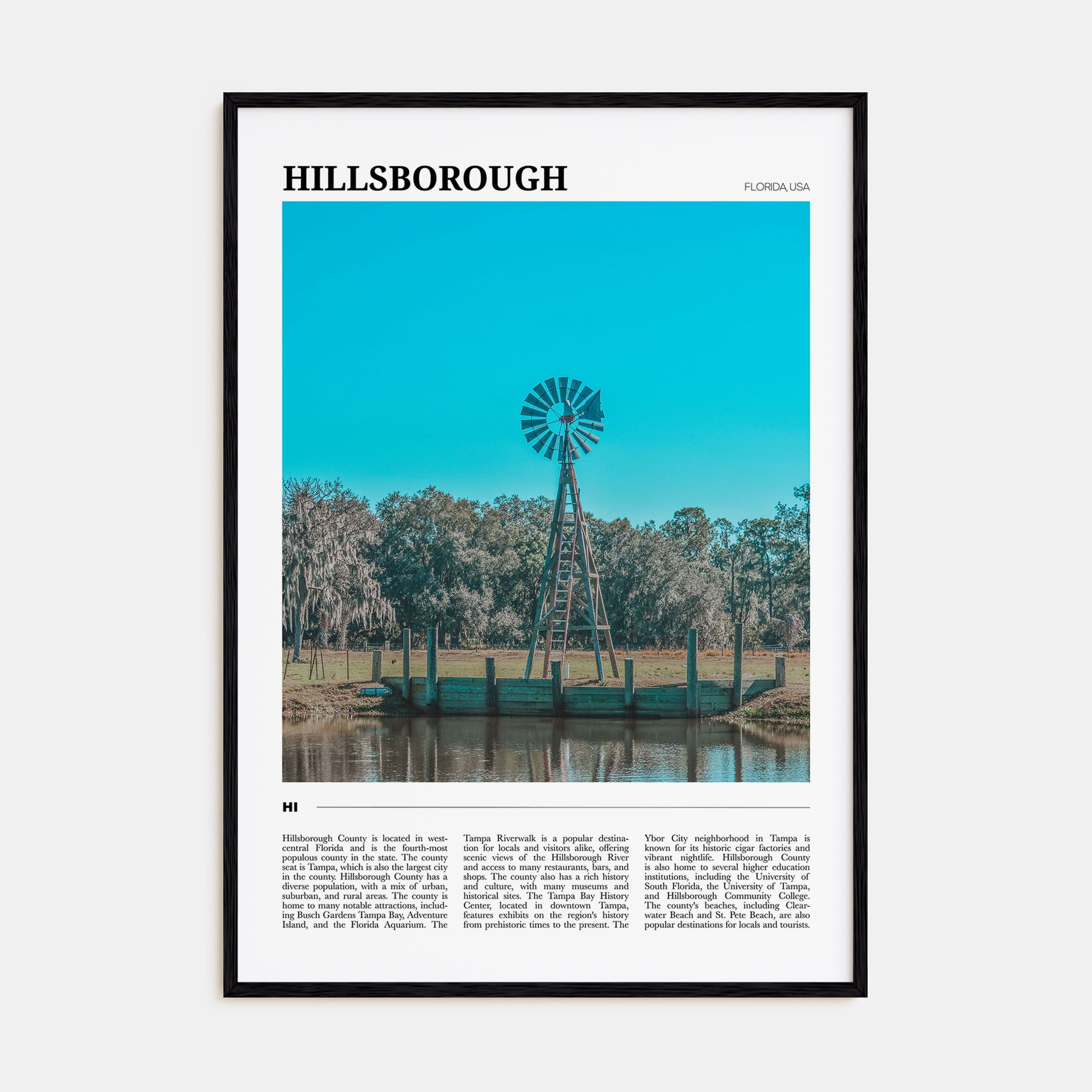 Hillsborough County Travel Color Poster
