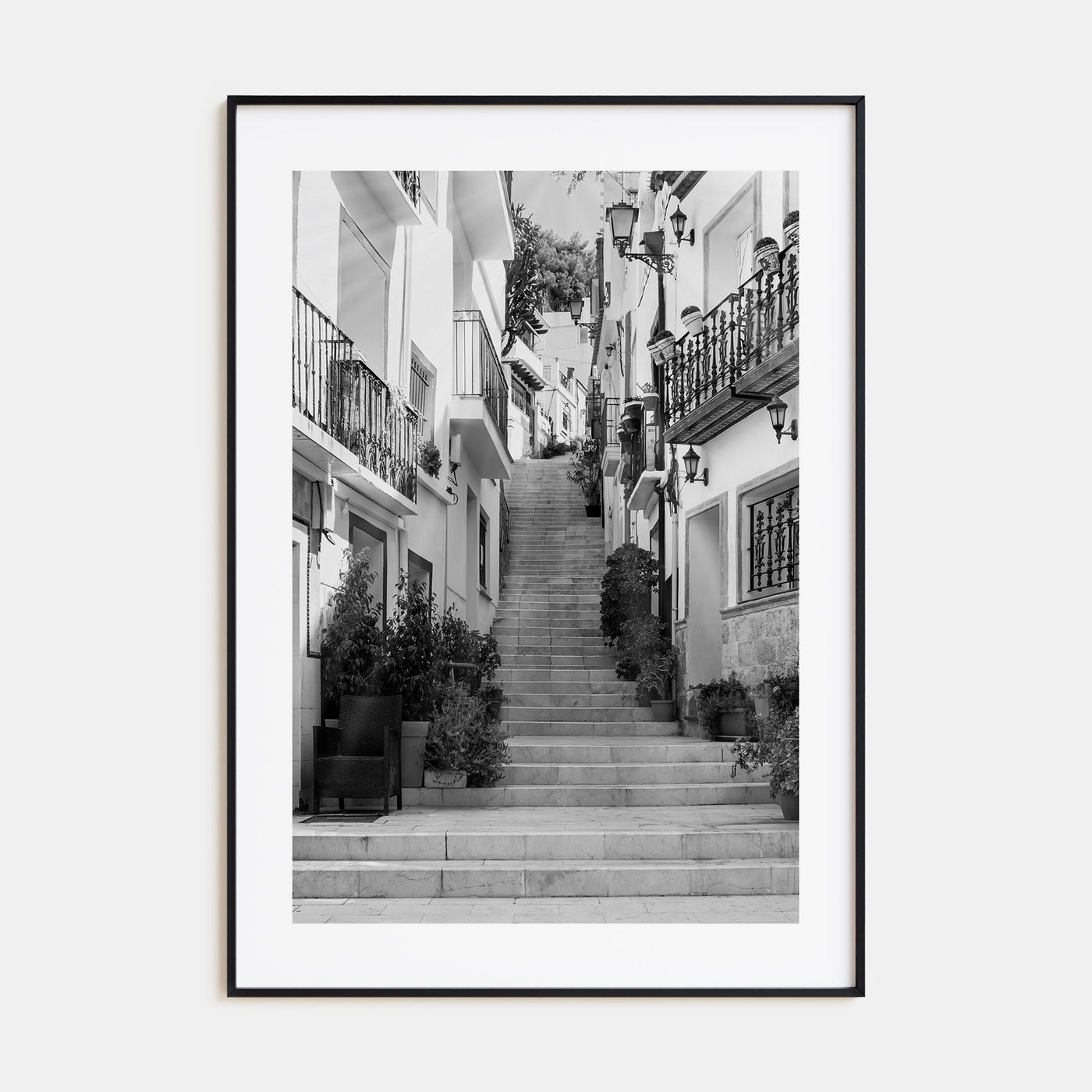 Hillside Houses Photo B&W No 2 Poster