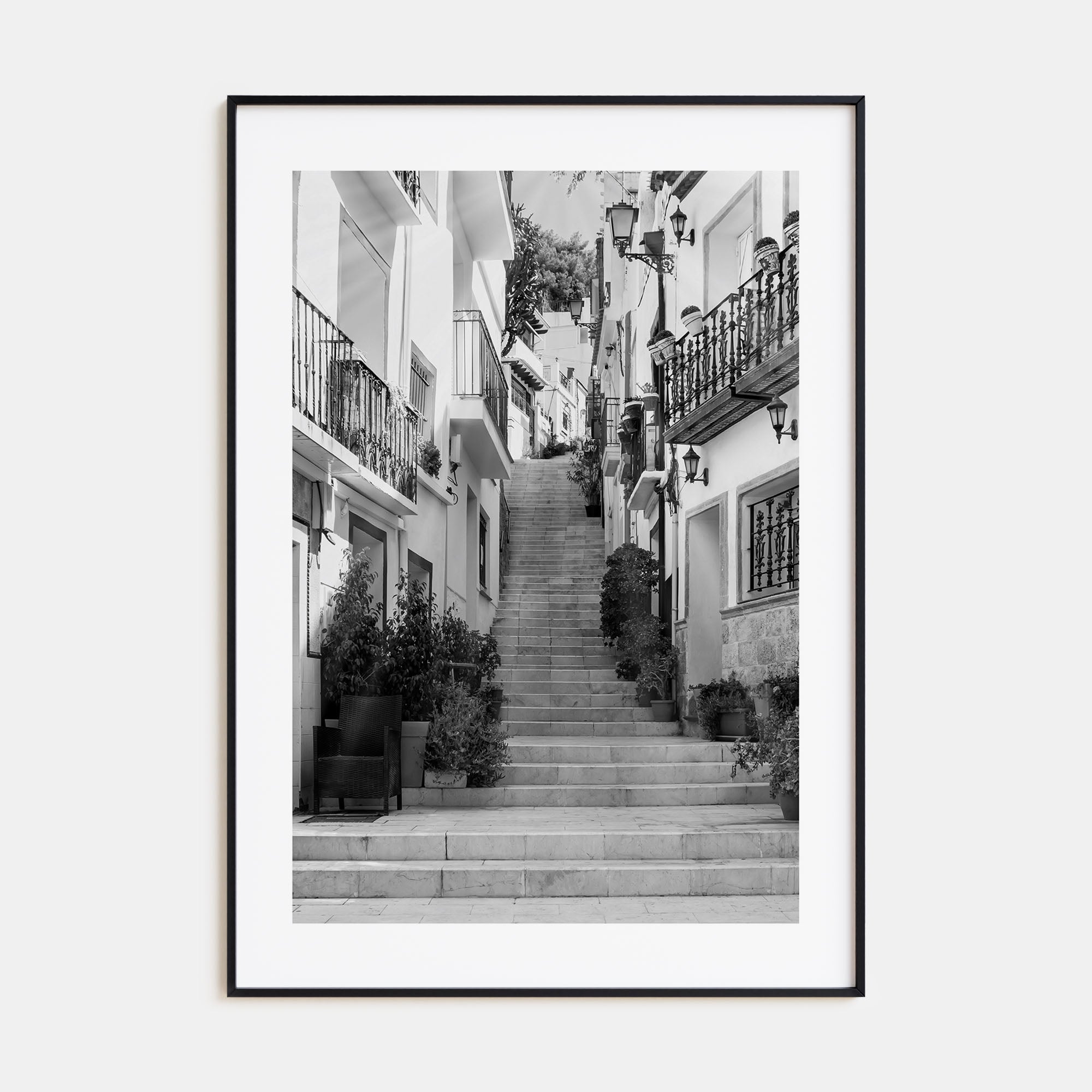 Hillside Houses Photo B&W No 2 Poster