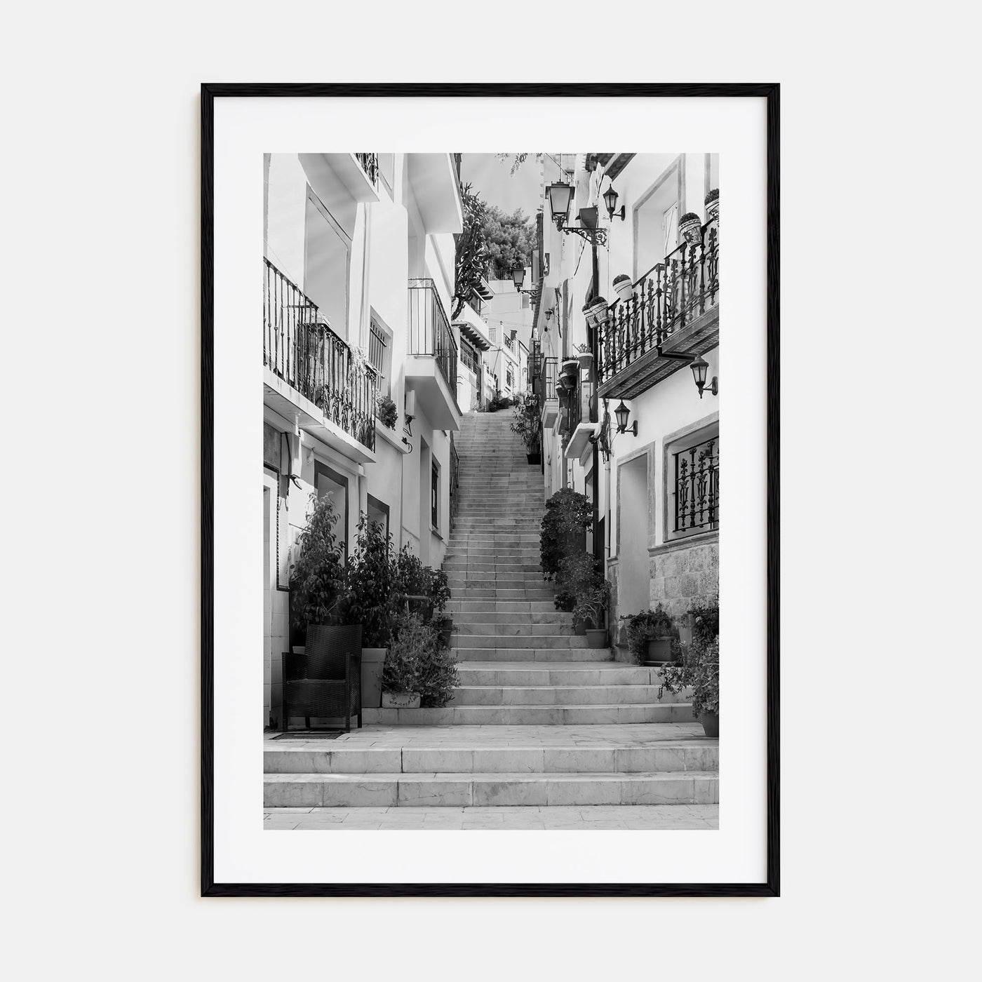 Hillside Houses Photo B&W No 2 Poster