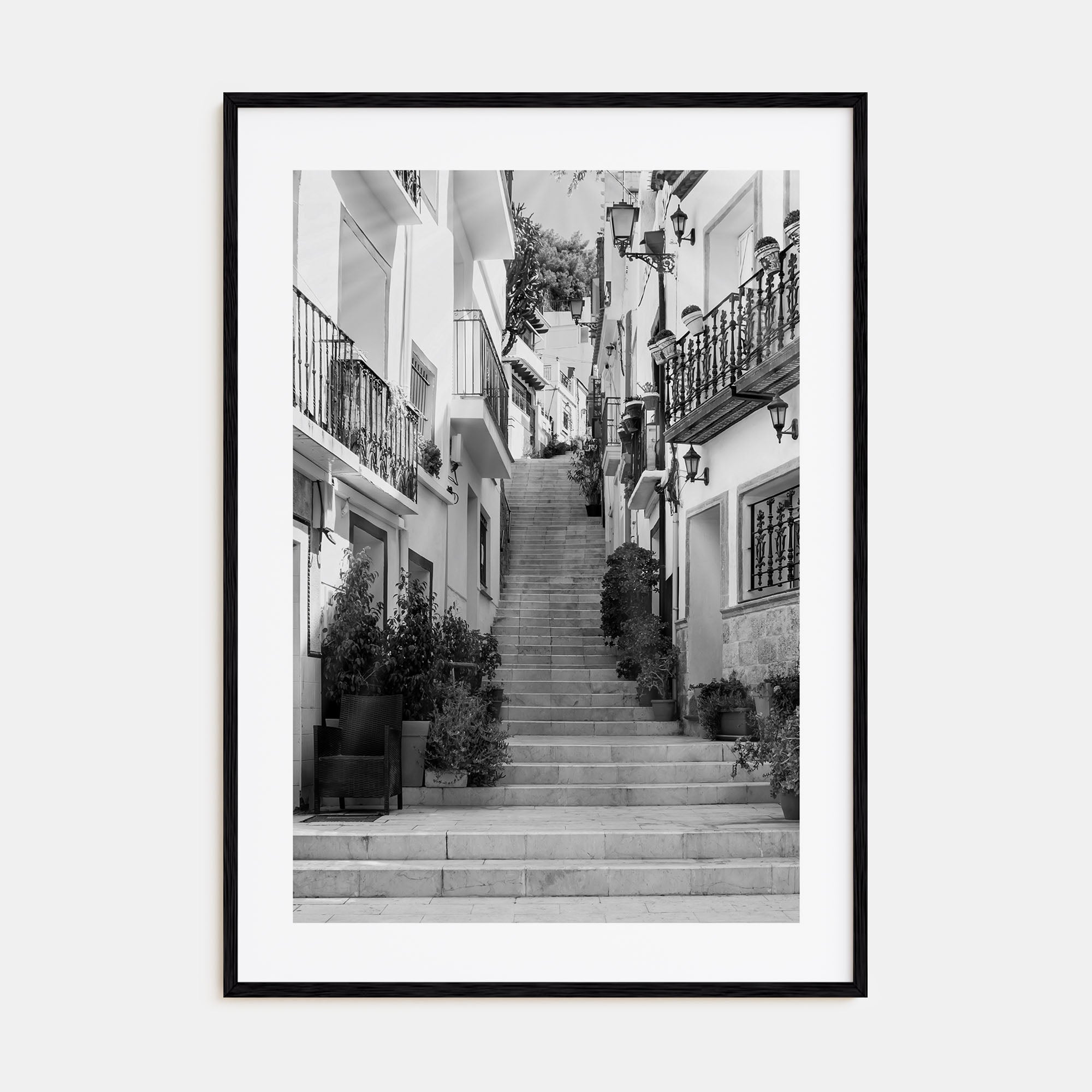 Hillside Houses Photo B&W No 2 Poster