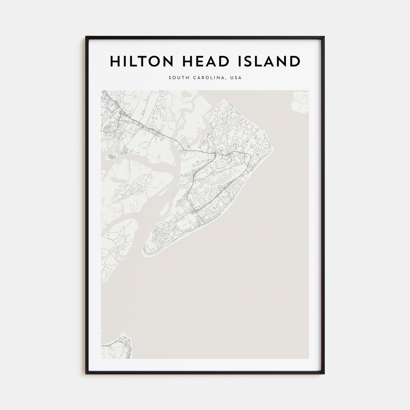 Hilton Head Island Map Portrait Poster