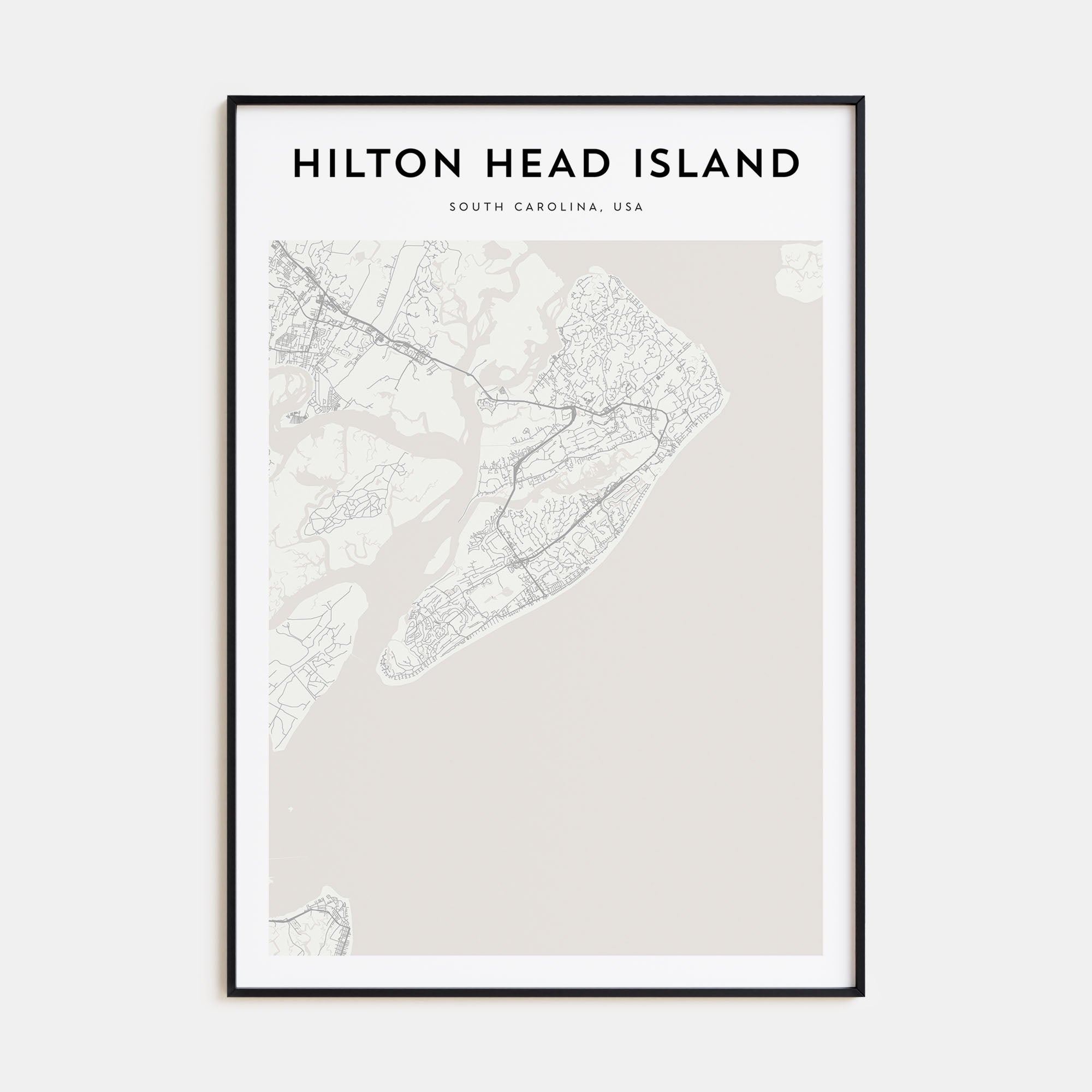 Hilton Head Island Map Portrait Poster