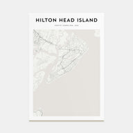 Hilton Head Island Map Portrait Poster