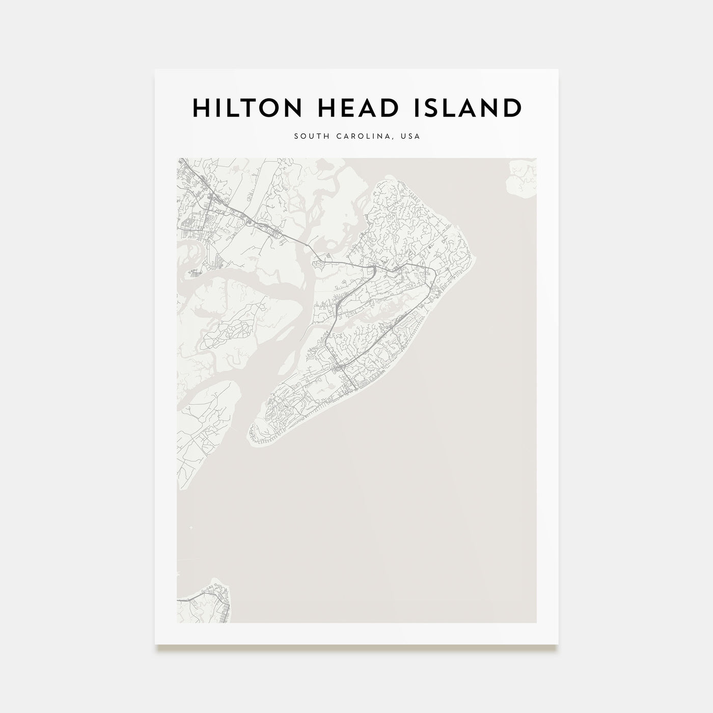 Hilton Head Island Map Portrait Poster