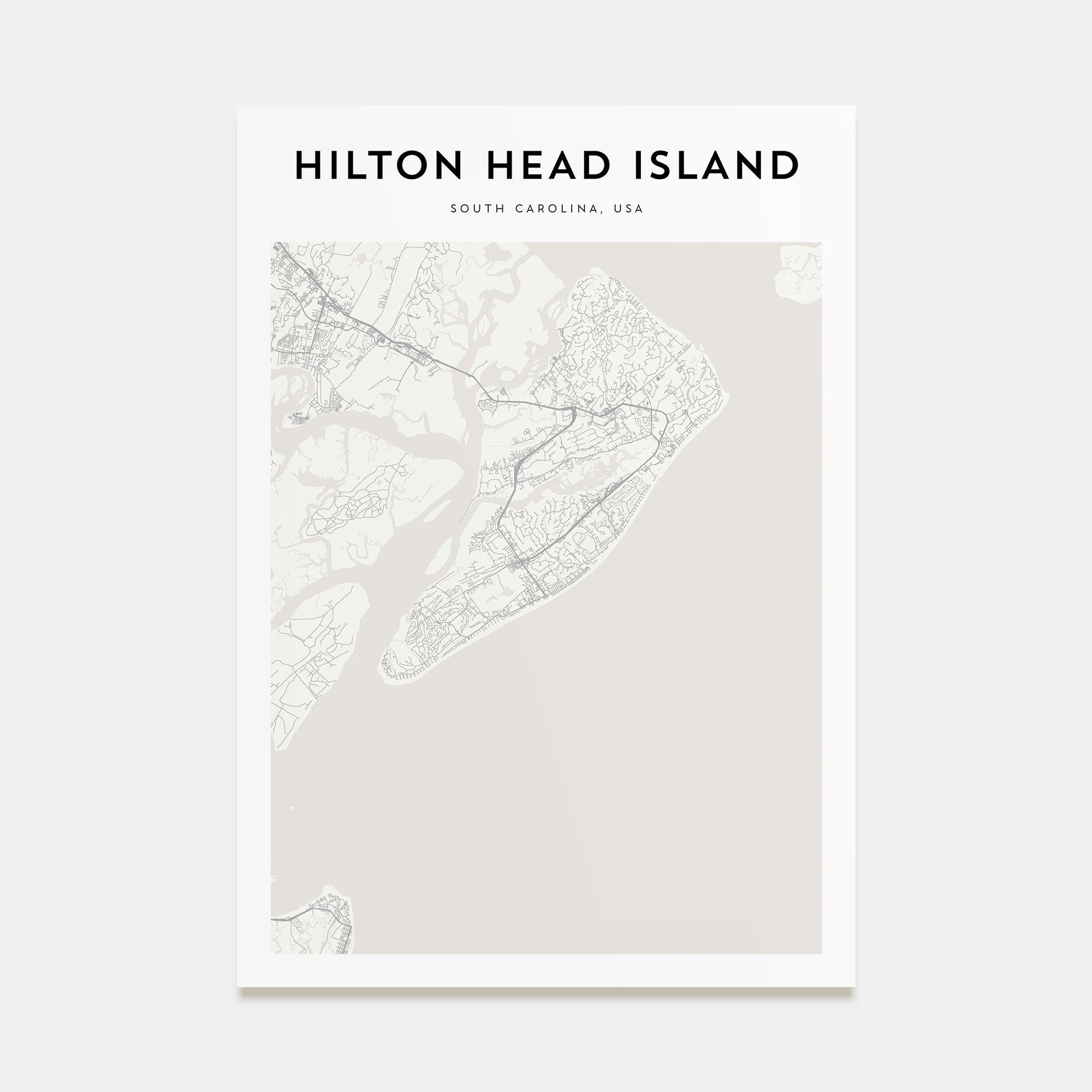 Hilton Head Island Map Portrait Poster