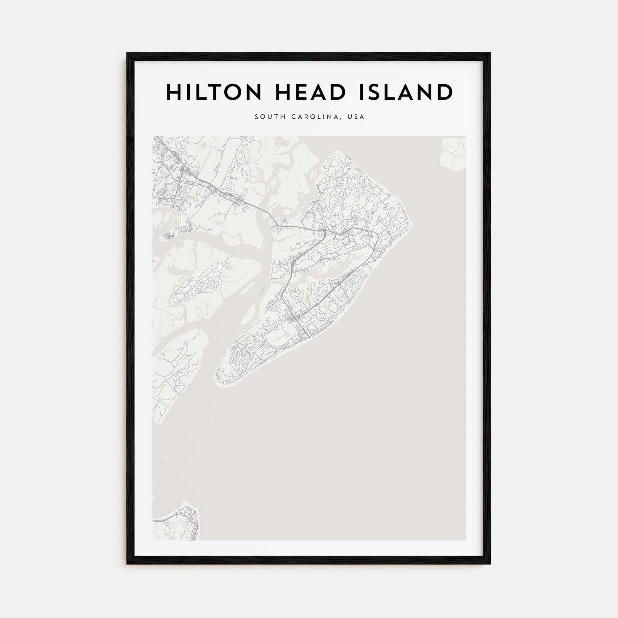 Hilton Head Island Map Portrait Poster