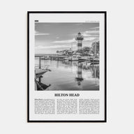 Hilton Head Island Travel B&W Poster