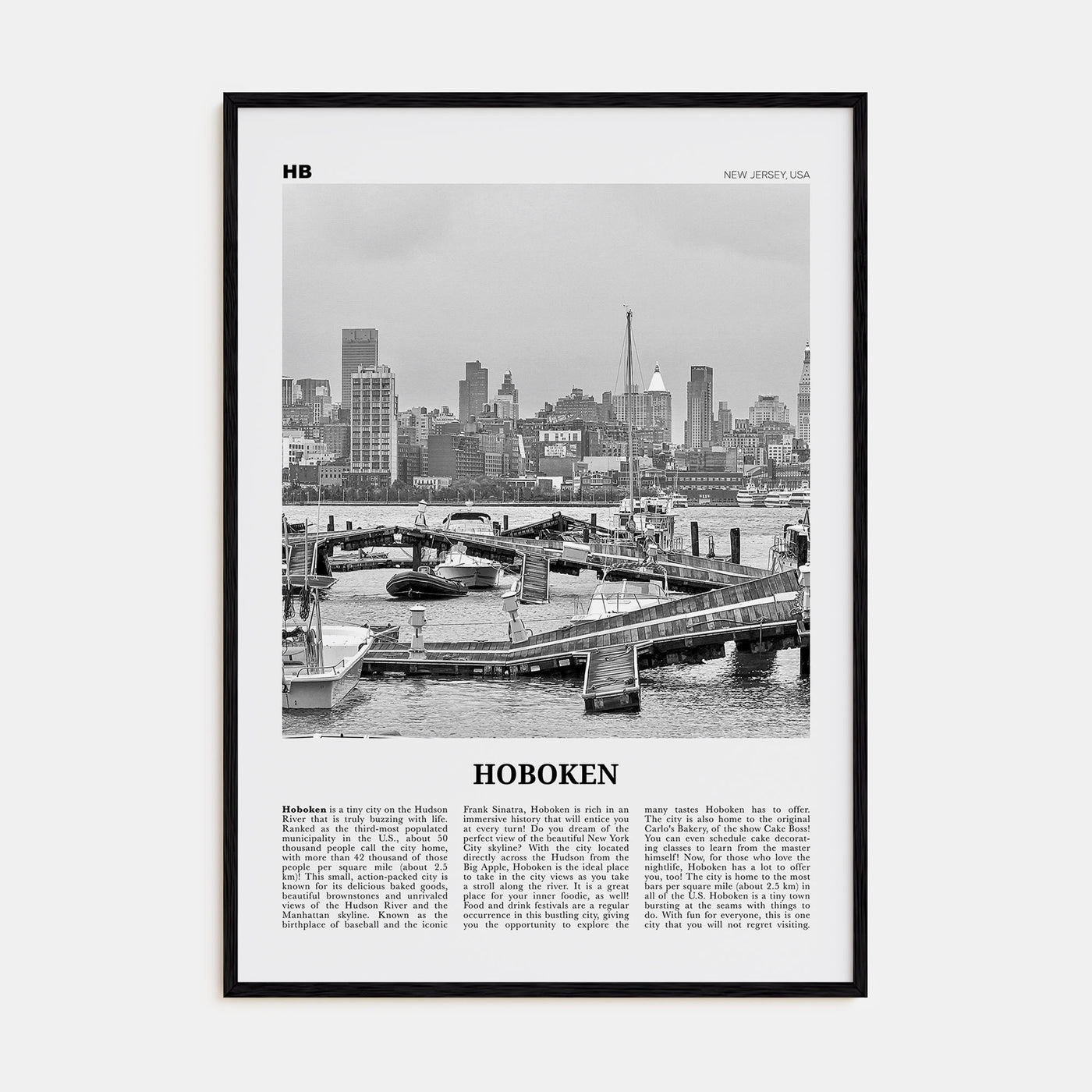 Hoboken Travel B&W No 1 Poster