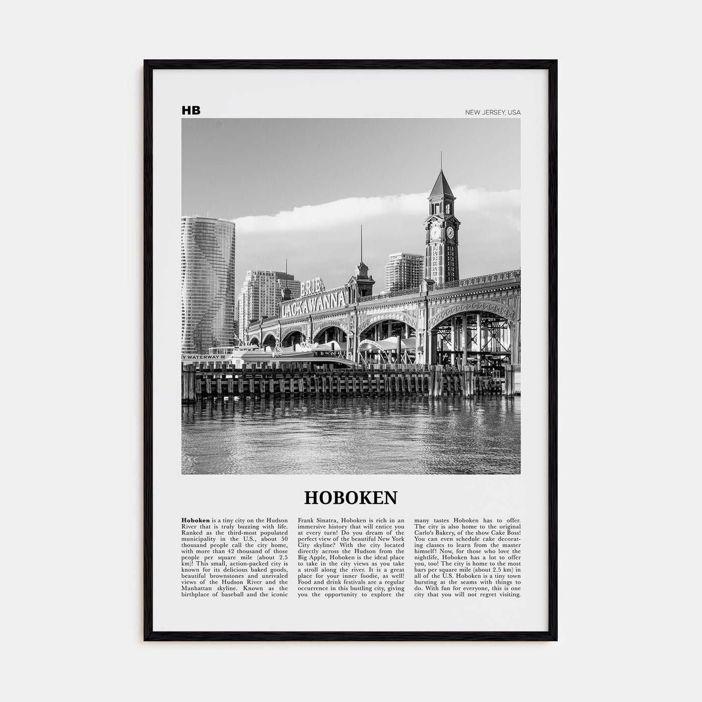 Hoboken Travel B&W No 2 Poster