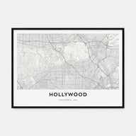 Hollywood Map Landscape Poster