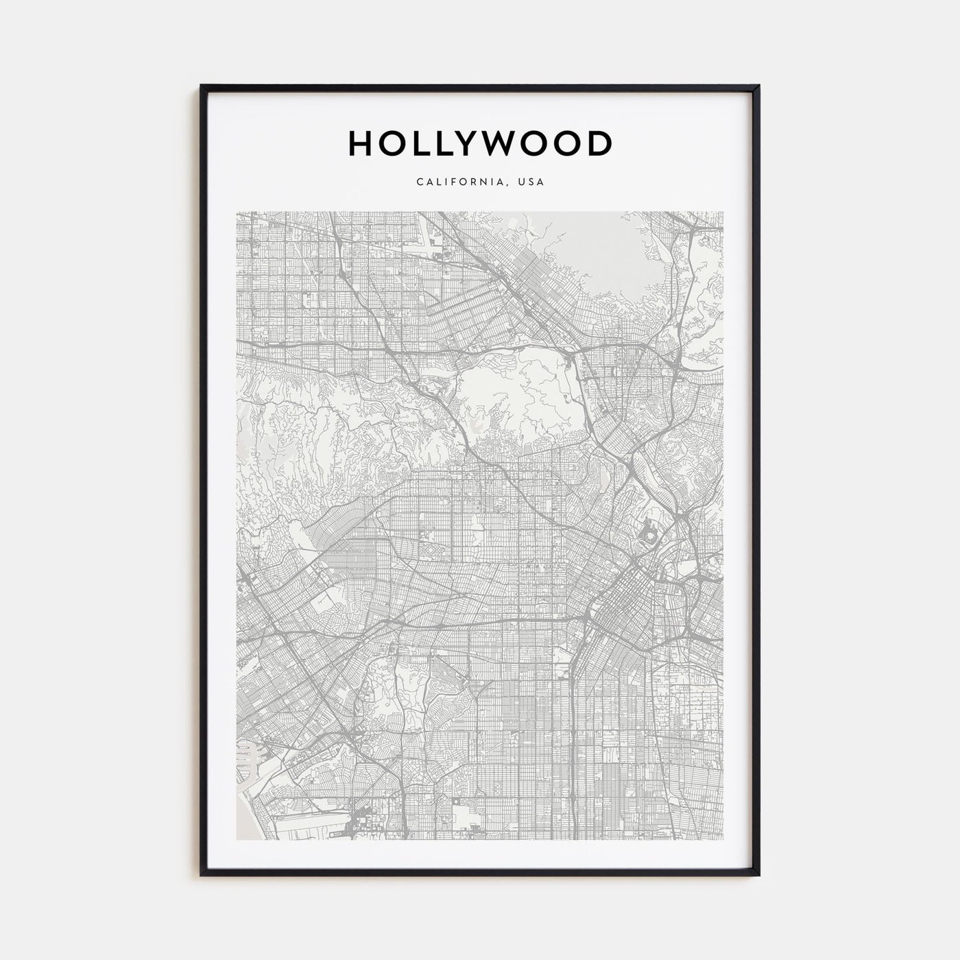 Hollywood Map Portrait Poster