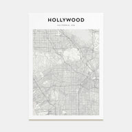 Hollywood Map Portrait Poster