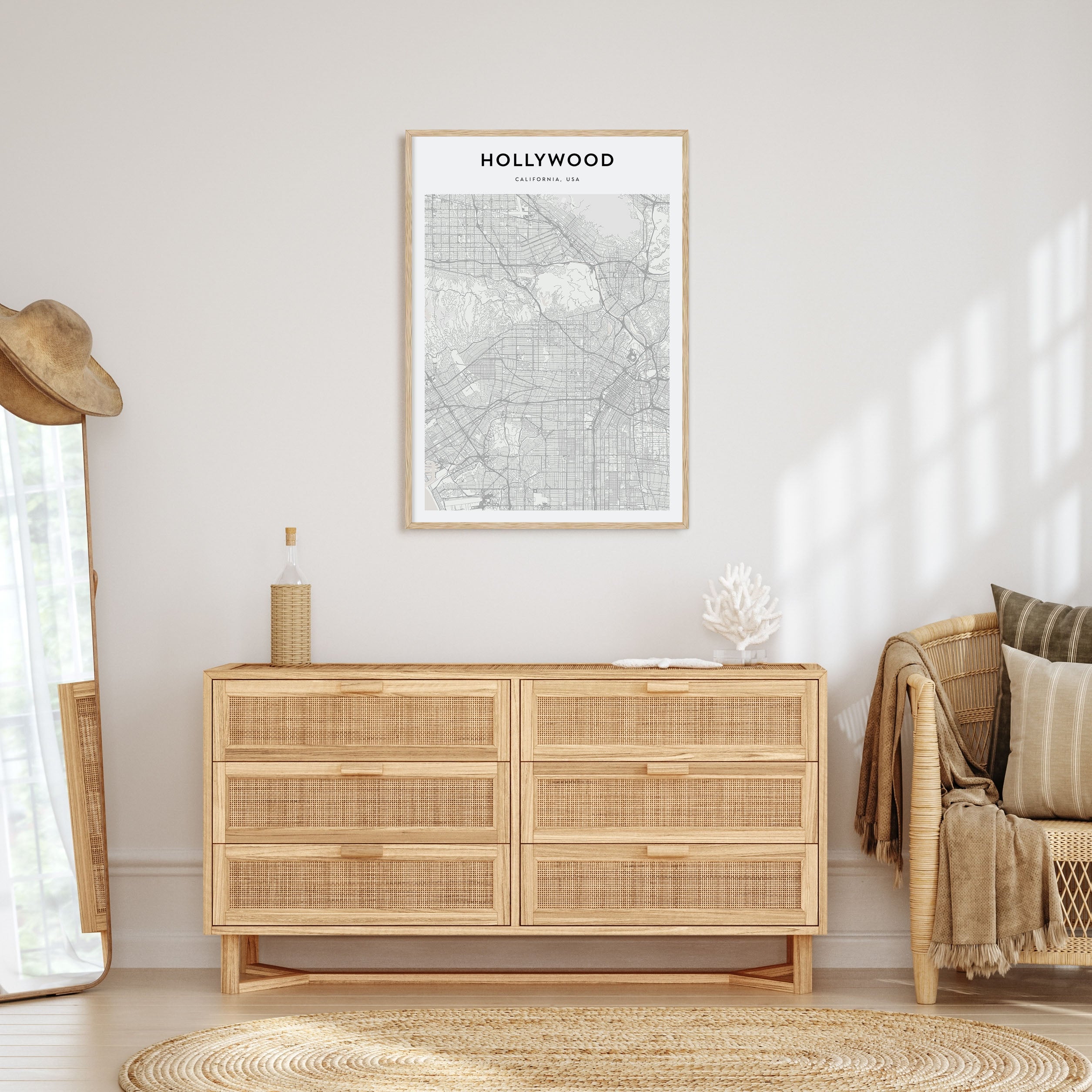 Hollywood Map Portrait Poster