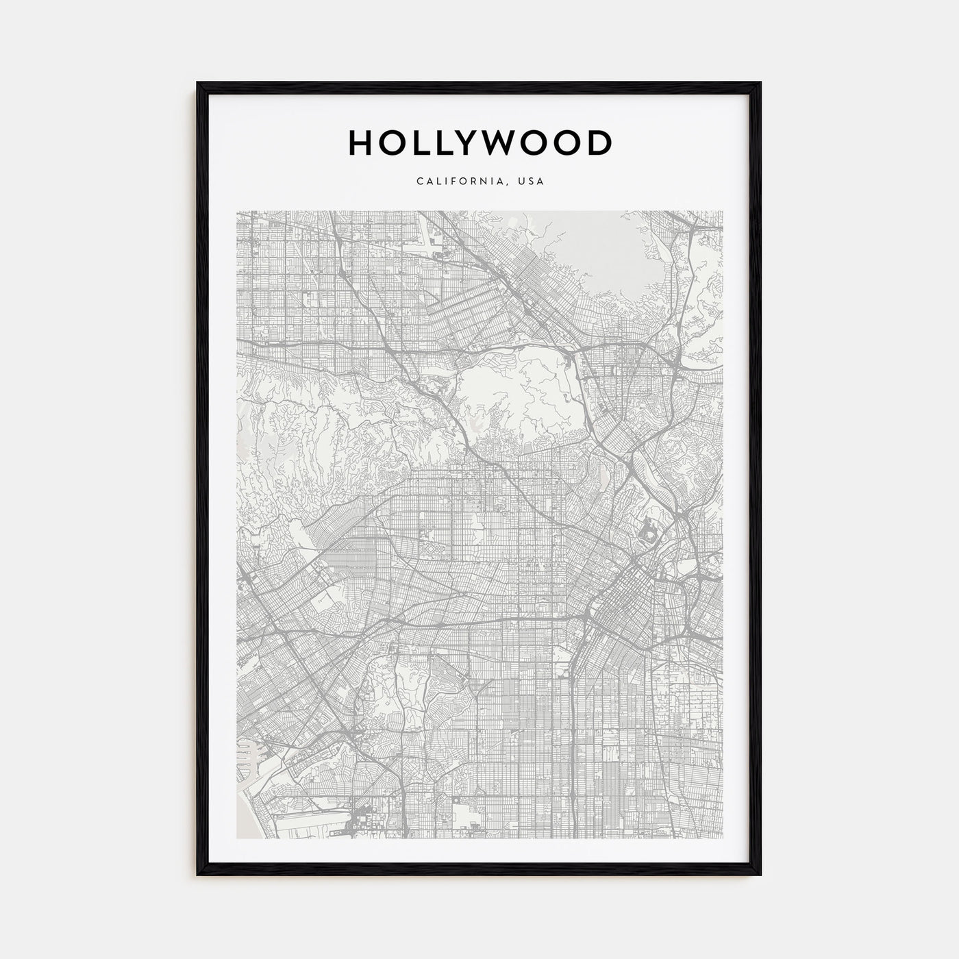 Hollywood Map Portrait Poster
