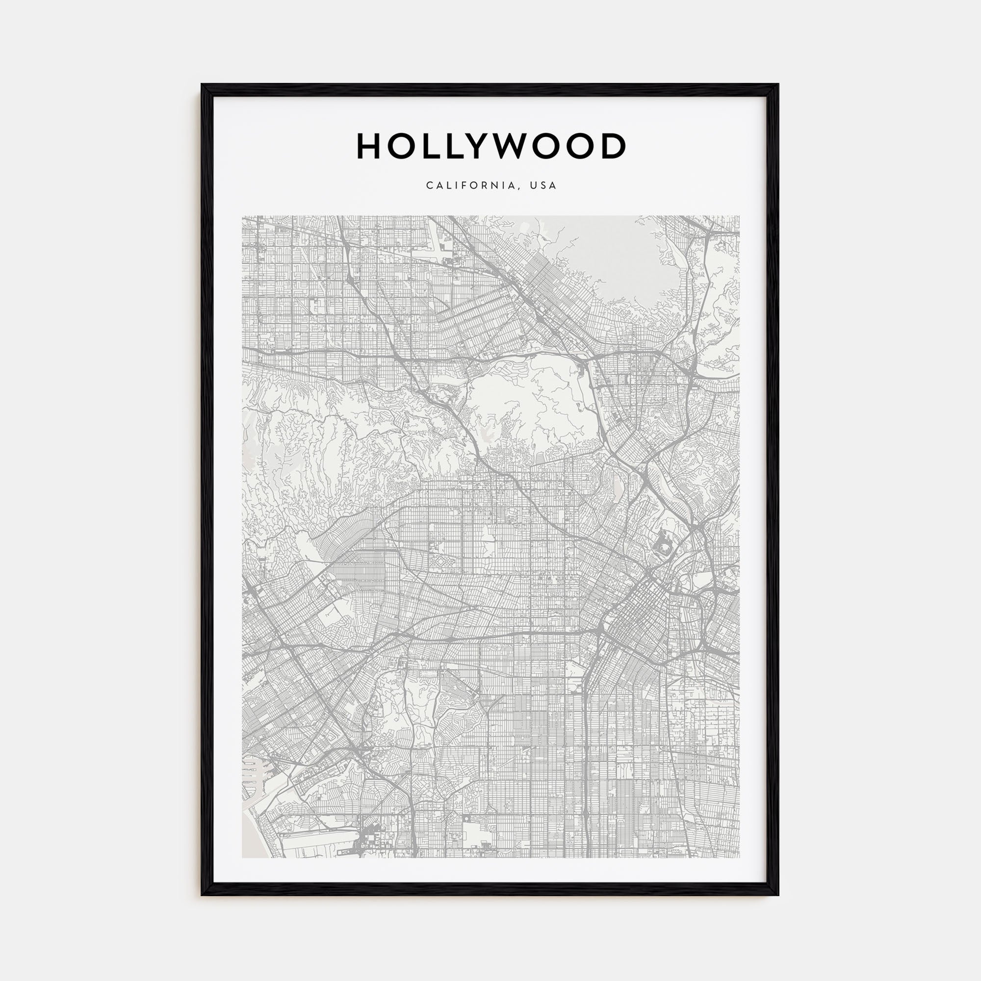 Hollywood Map Portrait Poster