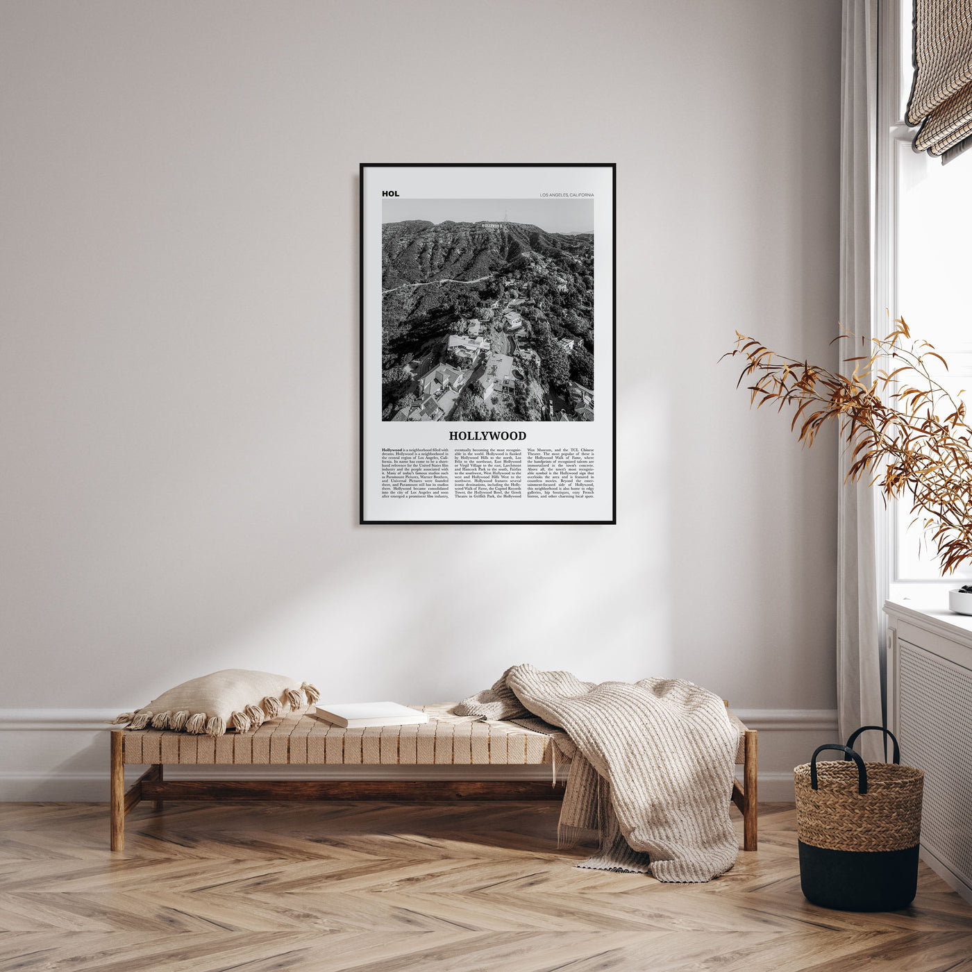 Hollywood Travel B&W Poster