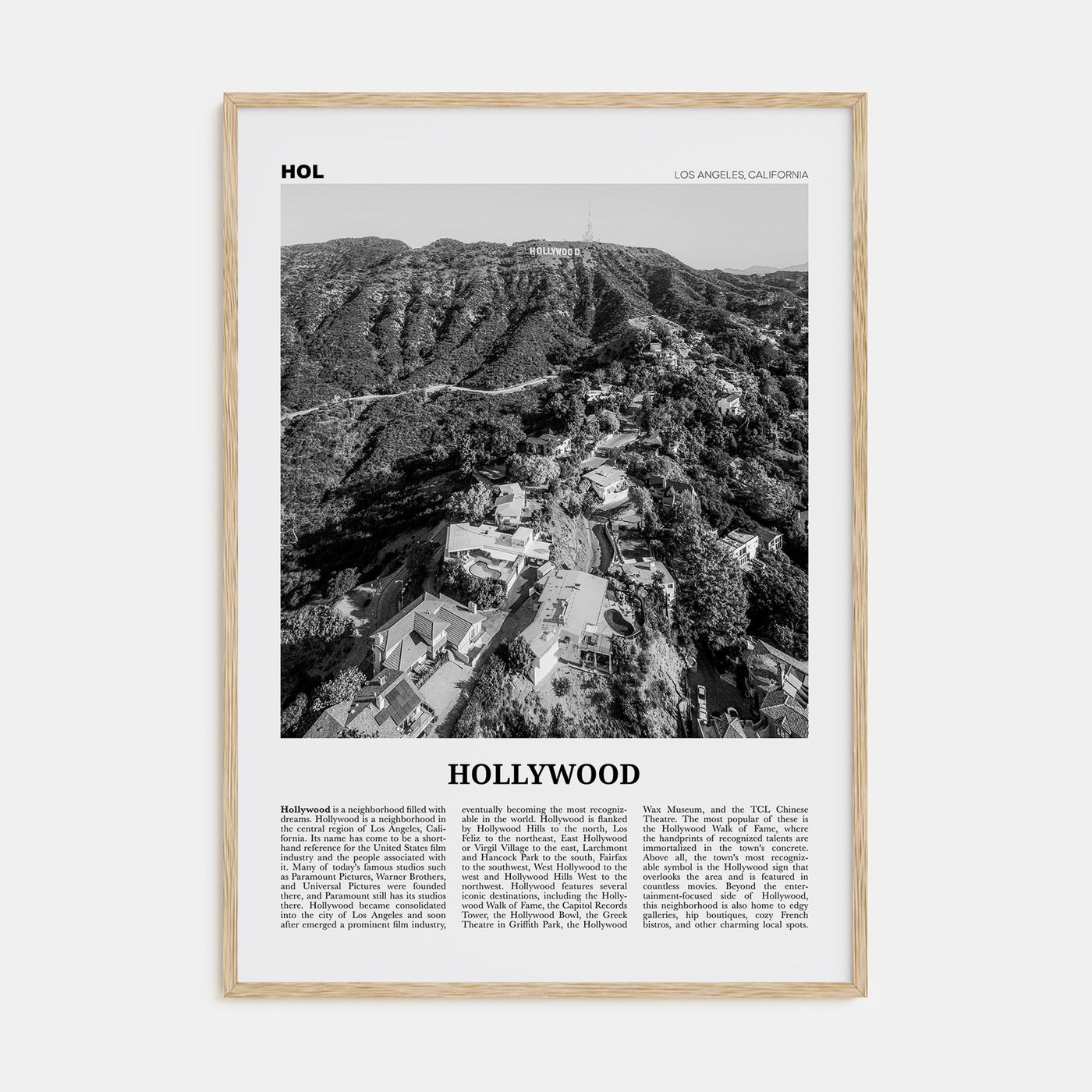 Hollywood Travel B&W Poster