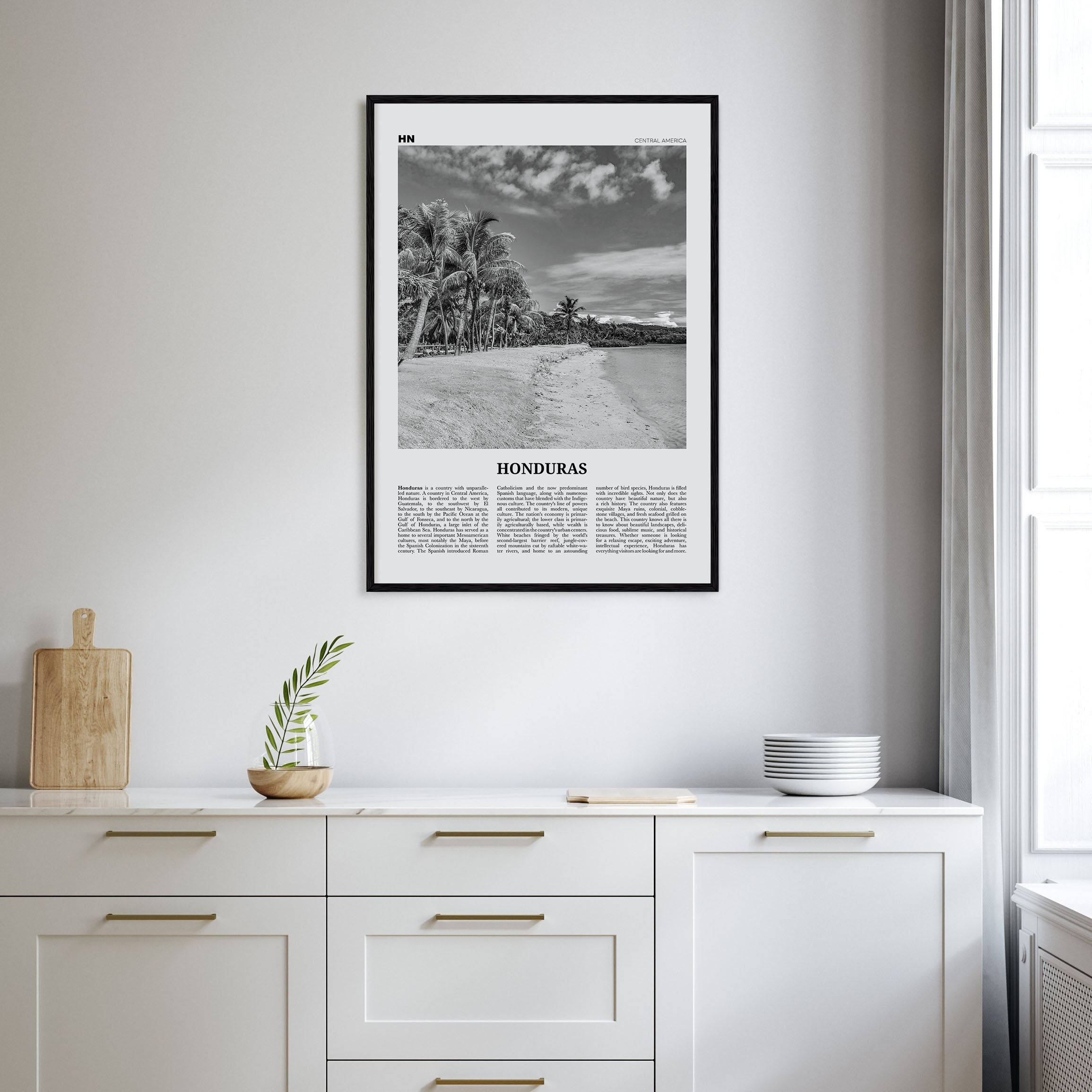 Honduras Travel B&W No 1 Poster