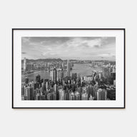 Hong Kong Landscape B&W Poster