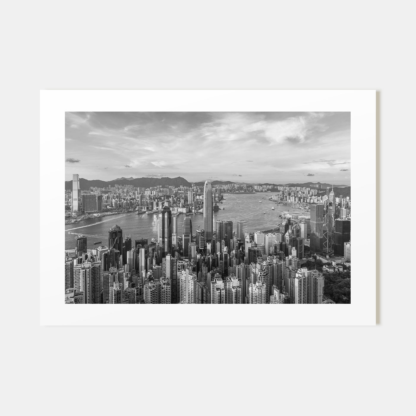 Hong Kong Landscape B&W Poster