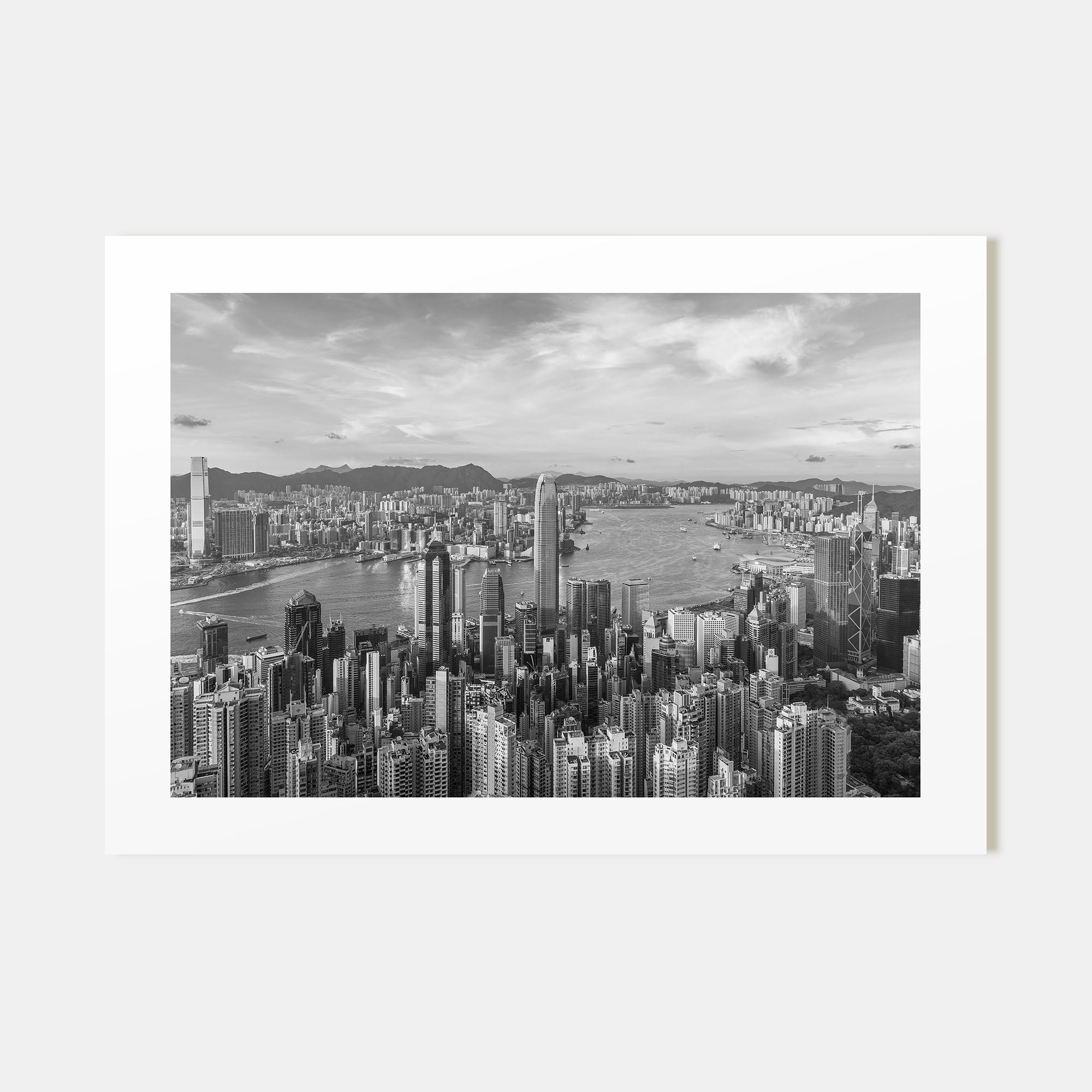 Hong Kong Landscape B&W Poster