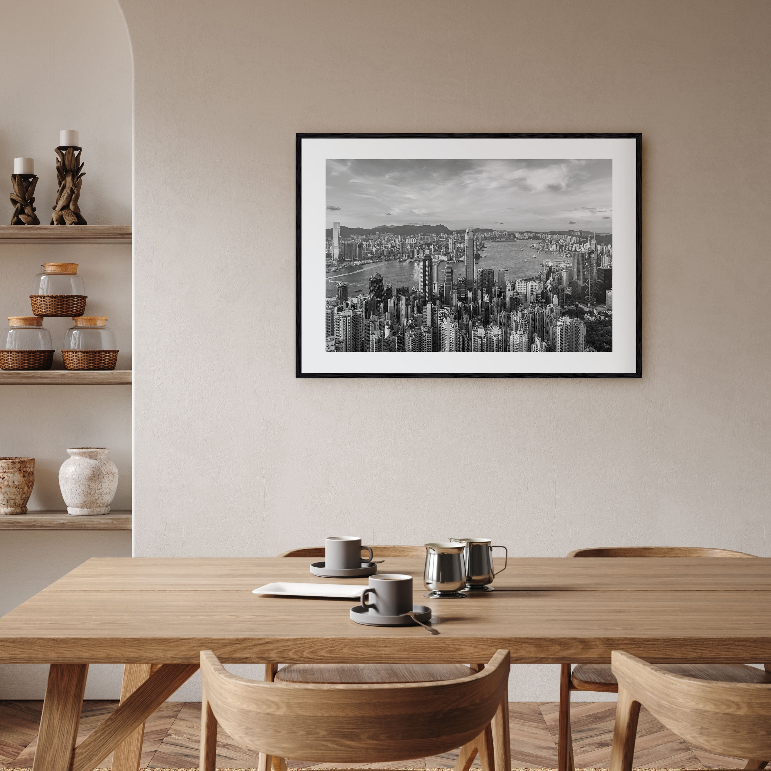 Hong Kong Landscape B&W Poster
