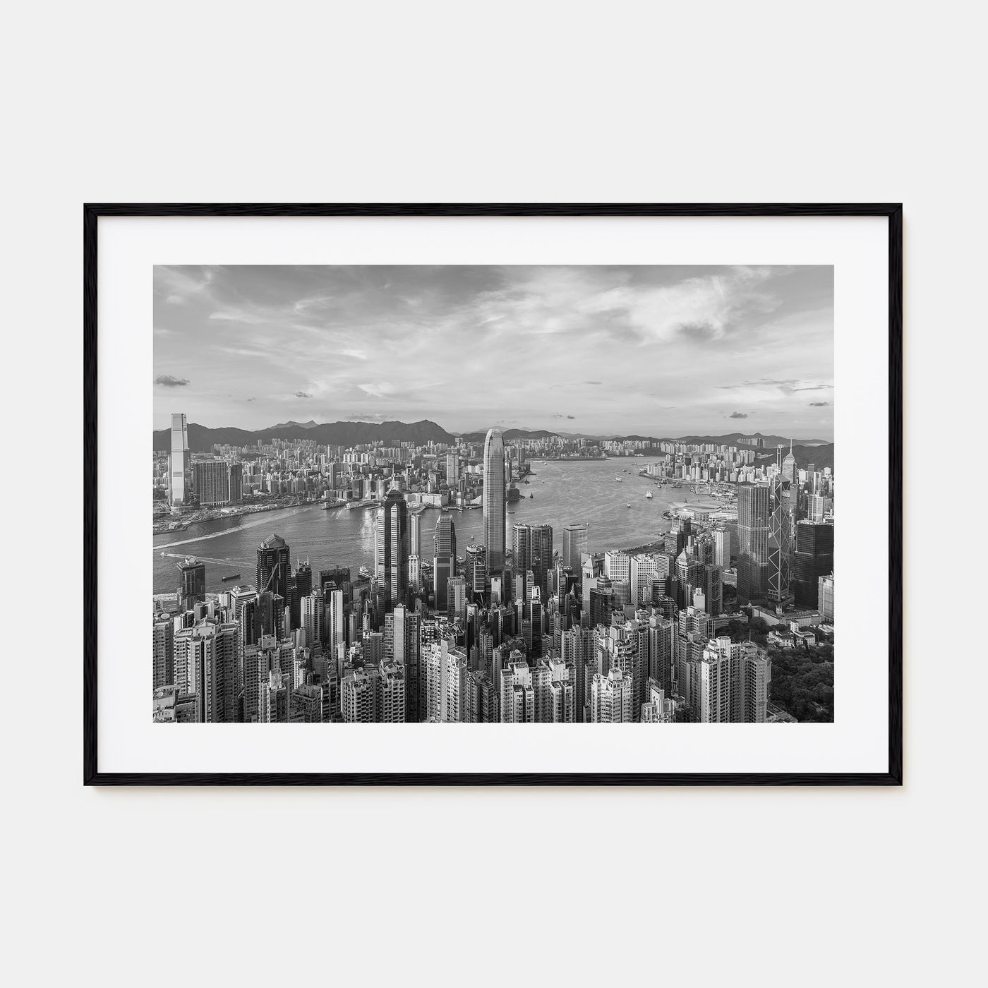 Hong Kong Landscape B&W Poster