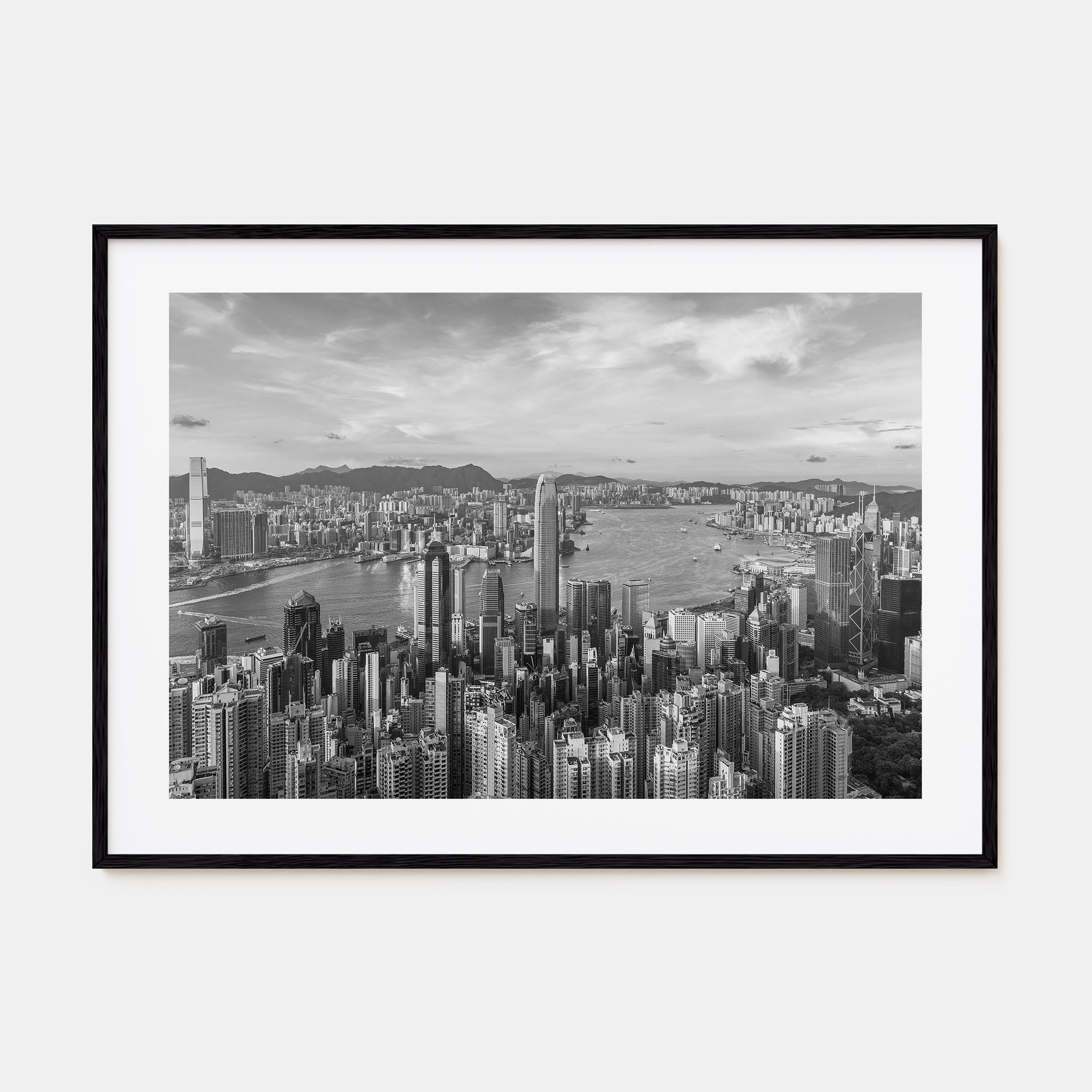 Hong Kong Landscape B&W Poster