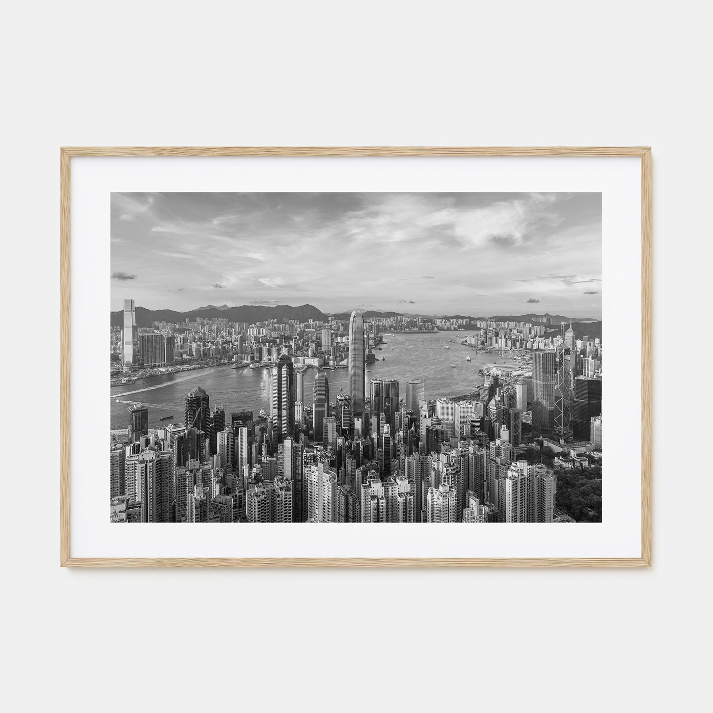 Hong Kong Landscape B&W Poster