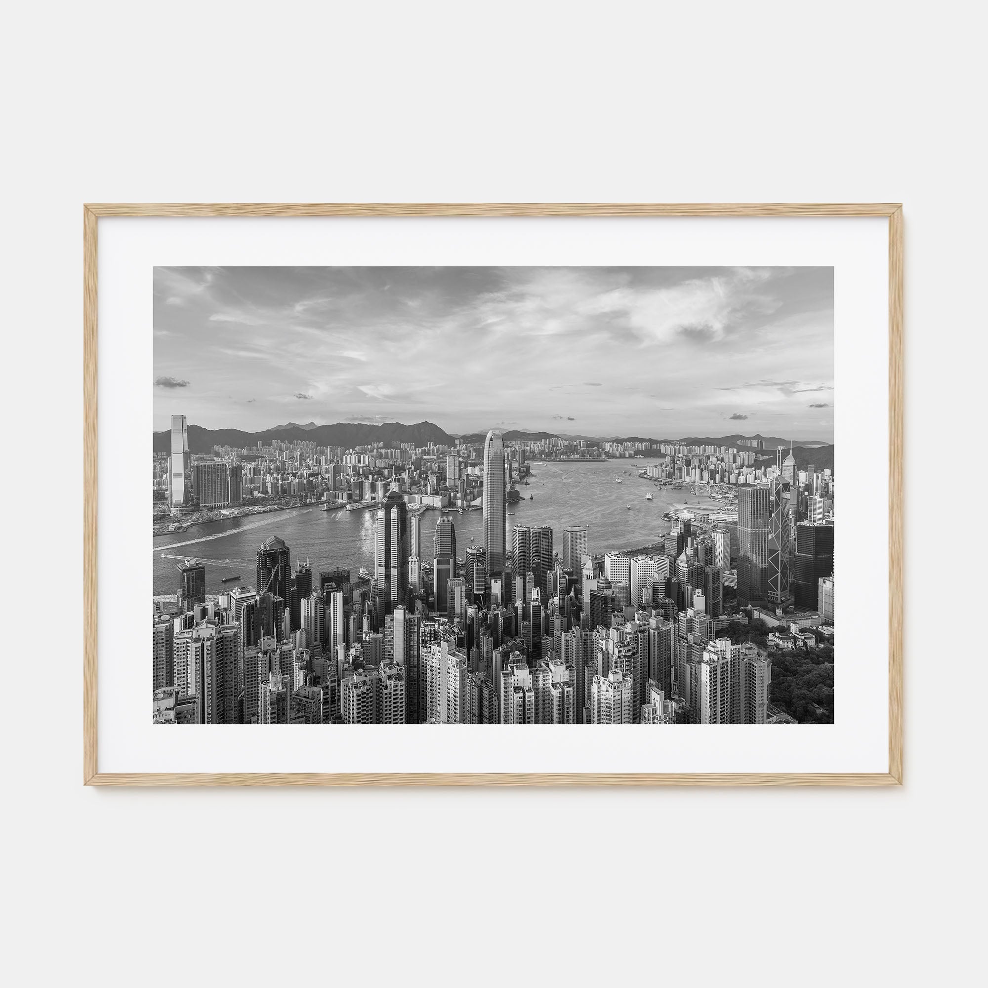 Hong Kong Landscape B&W Poster