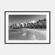 Honolulu Landscape B&W Poster