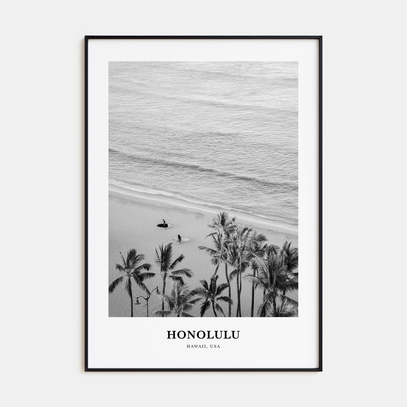 Honolulu Portrait B&W No 2 Poster