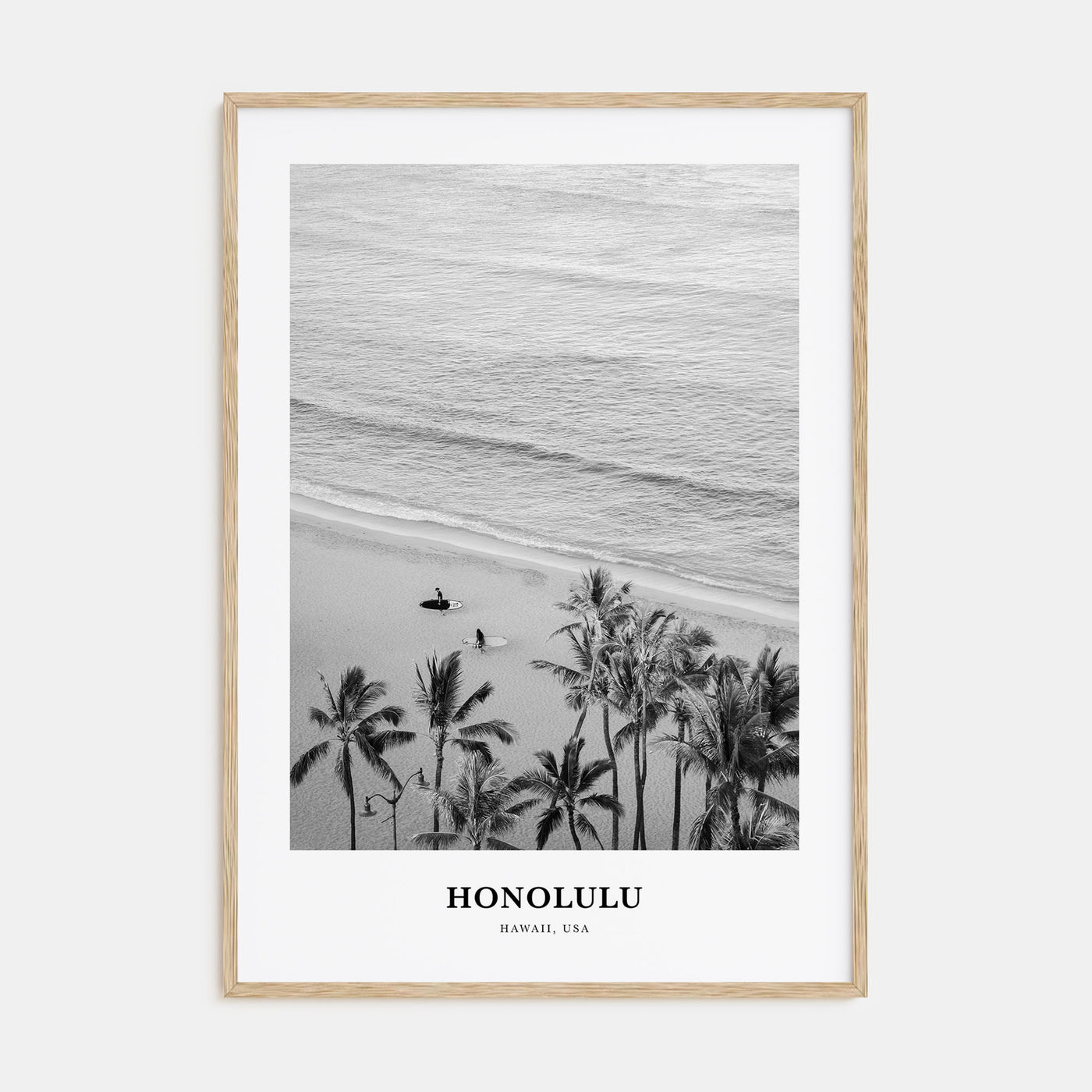 Honolulu Portrait B&W No 2 Poster