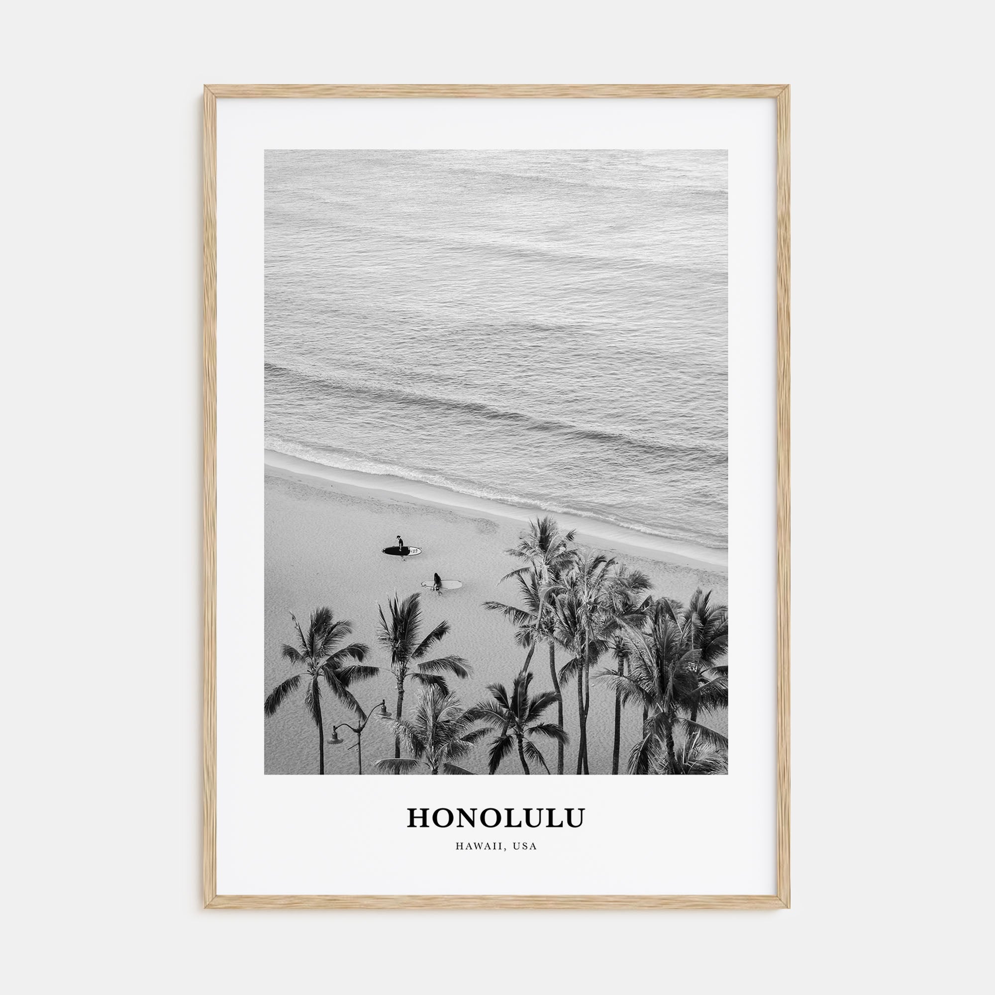Honolulu Portrait B&W No 2 Poster