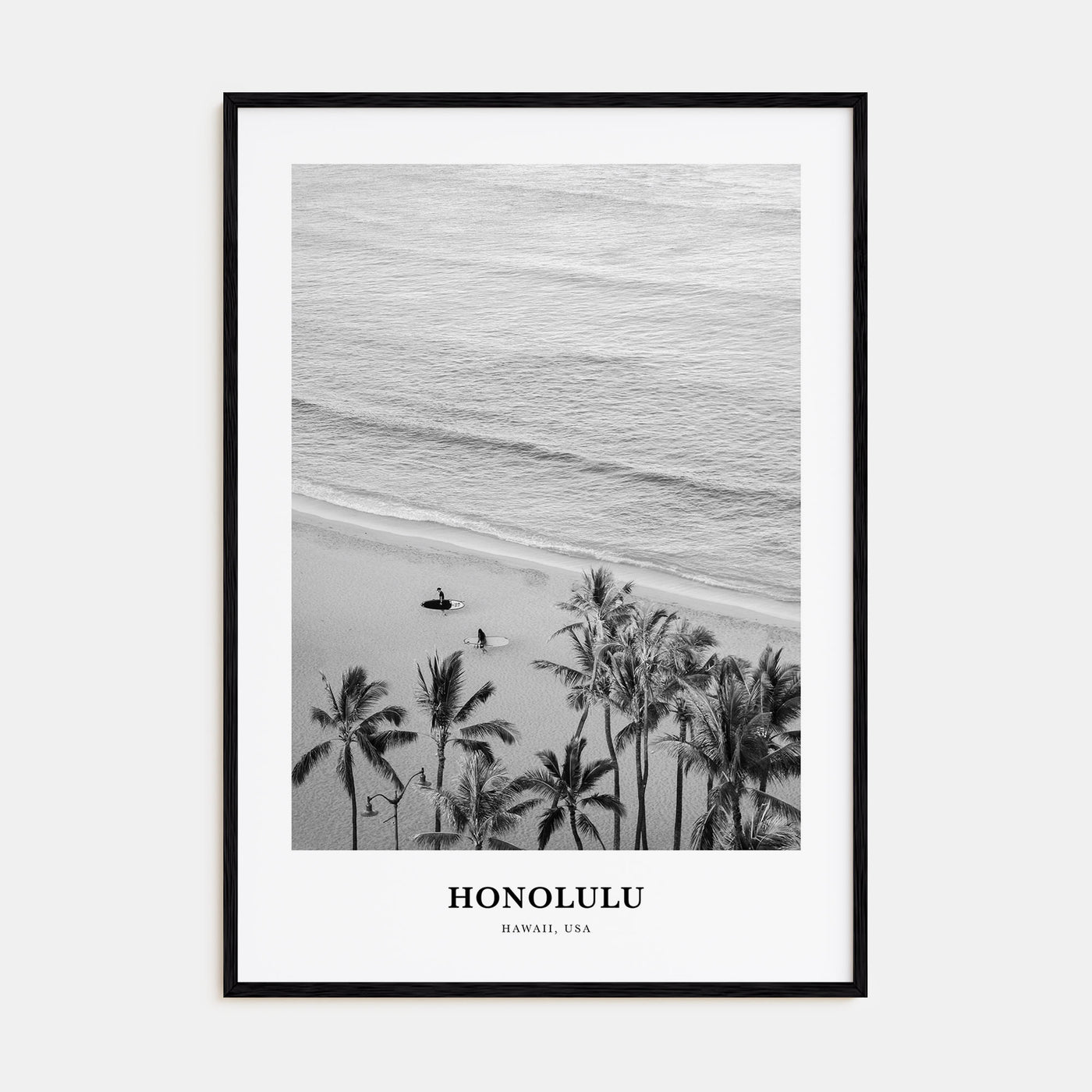 Honolulu Portrait B&W No 2 Poster