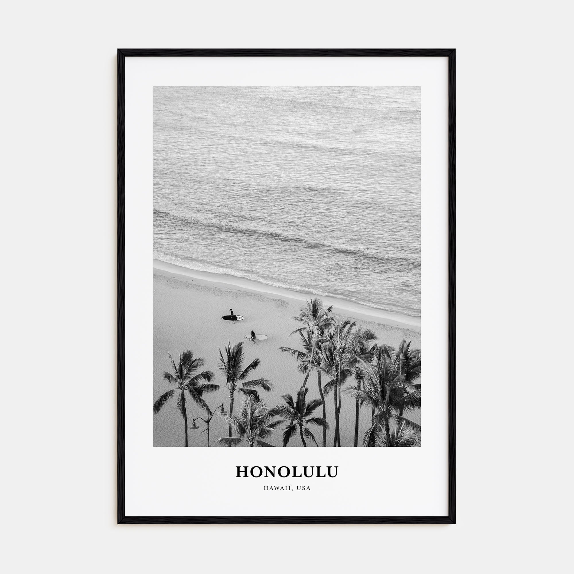 Honolulu Portrait B&W No 2 Poster