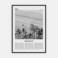 Honolulu Travel B&W No 1 Poster