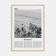Honolulu Travel B&W No 1 Poster