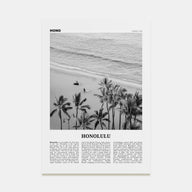 Honolulu Travel B&W No 1 Poster